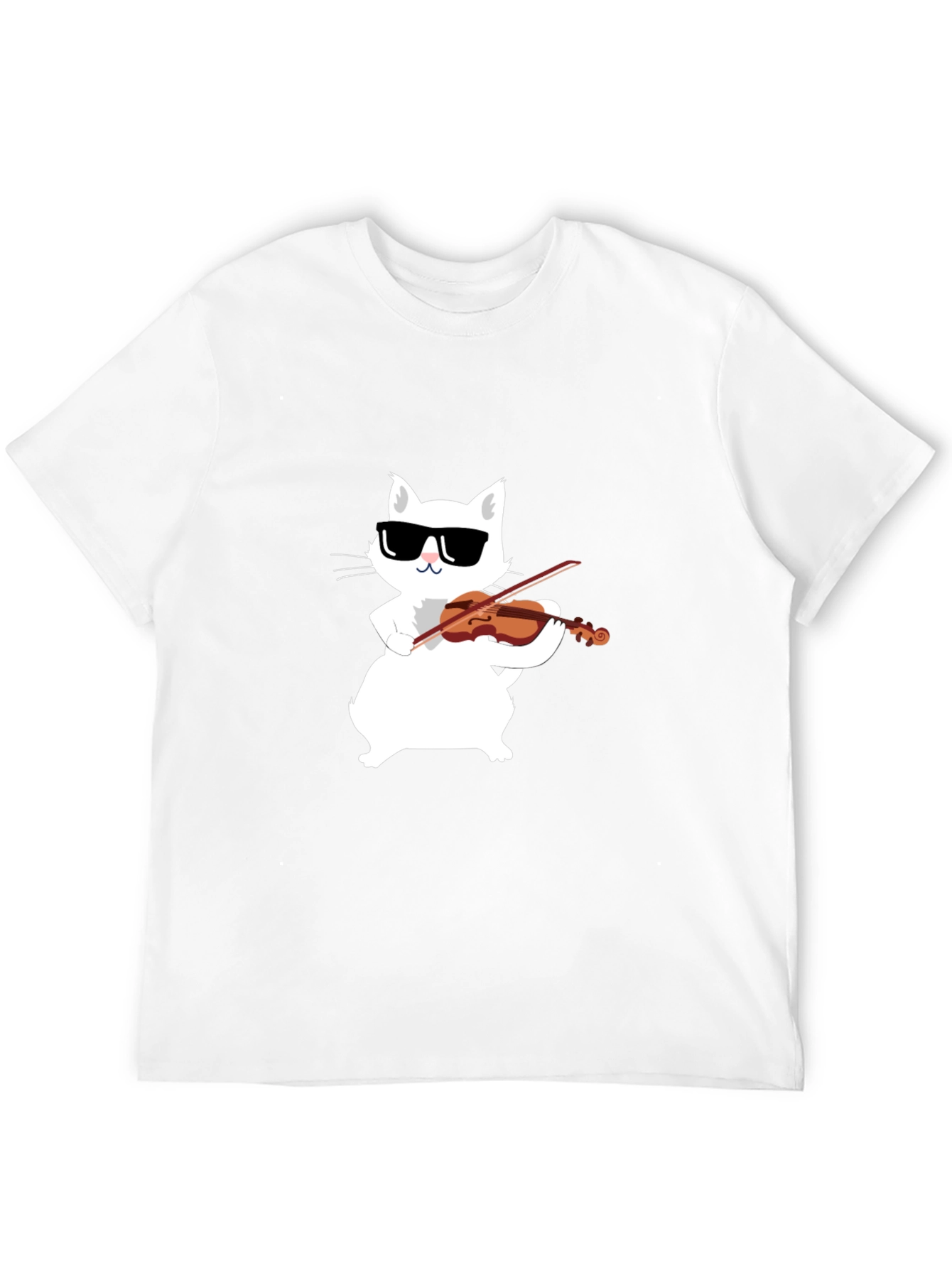 Black Cool Cat Violinist Graphic Tee view 12