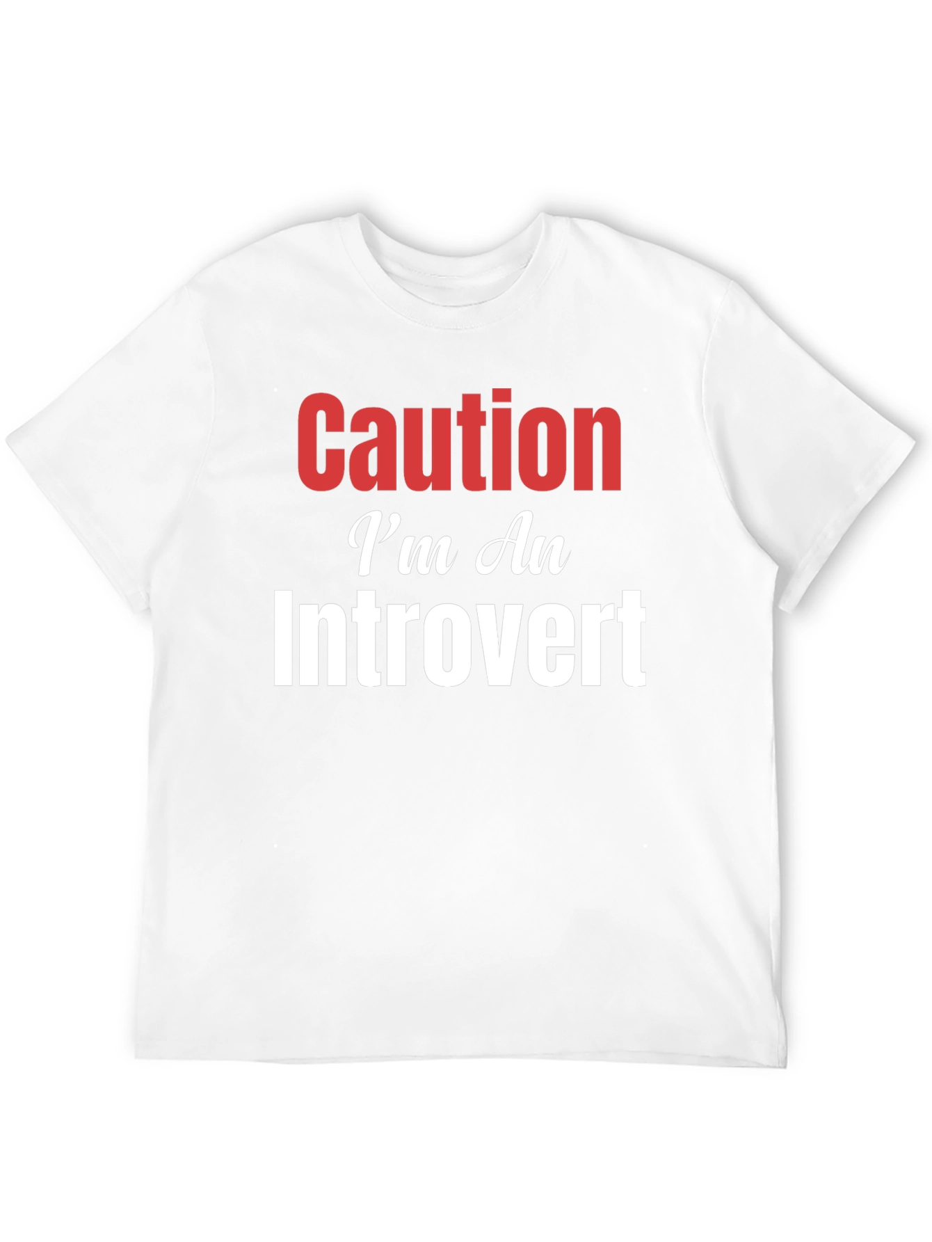 Black Caution I'm An Introvert Graphic T-Shirt view 12