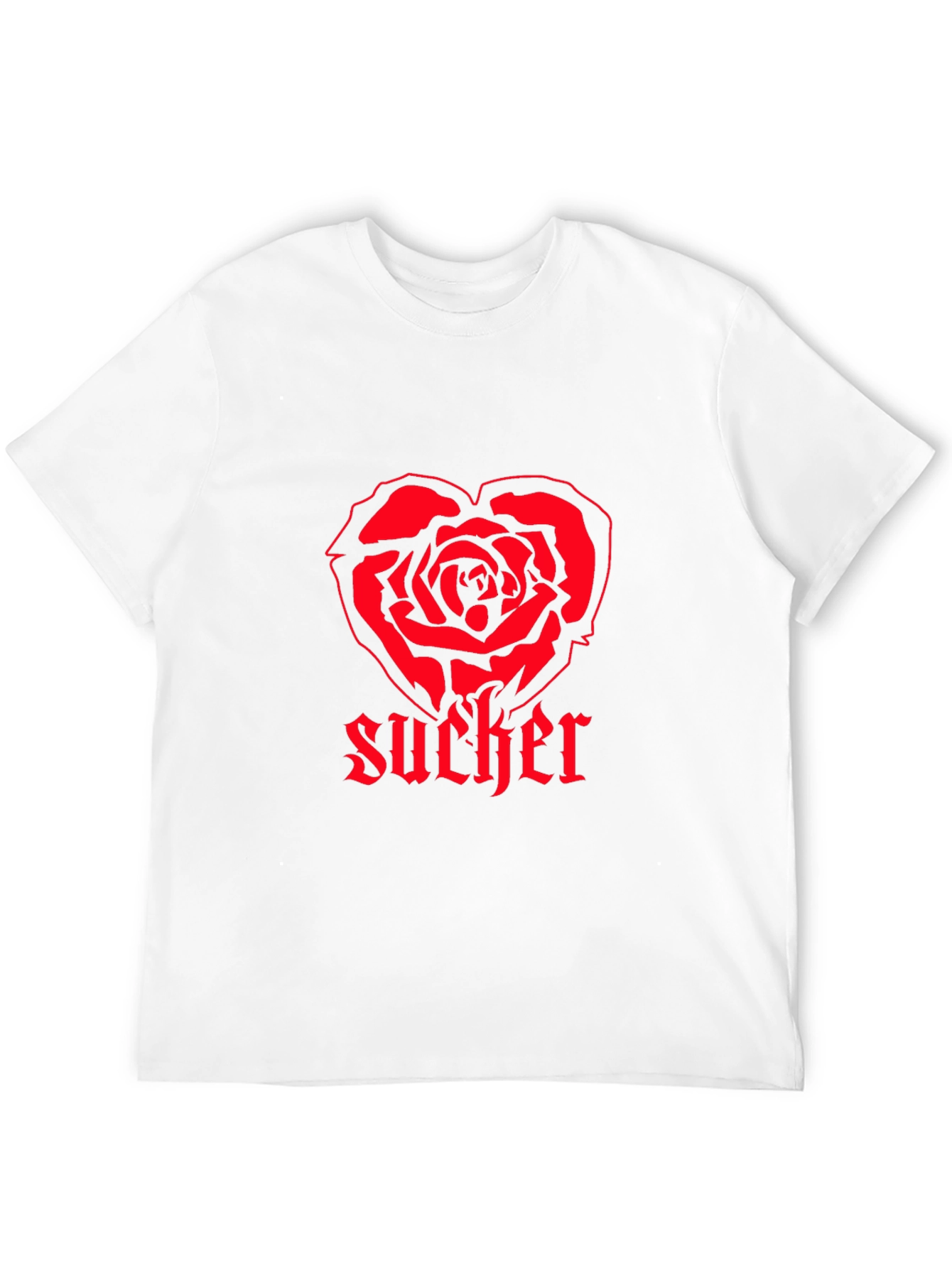 Black Sucker Heart Rose Graphic T-Shirt view 12