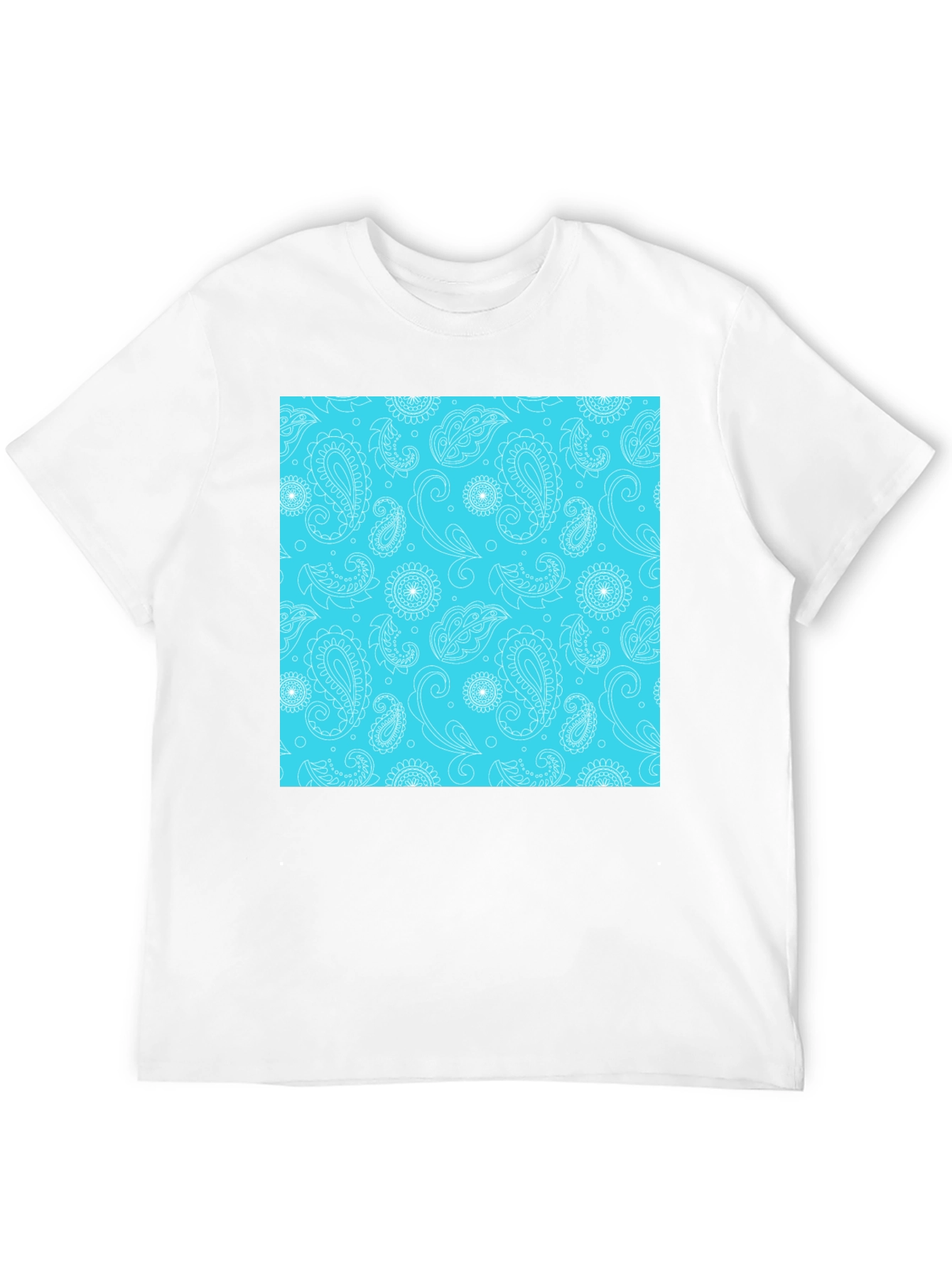 Paisley Pattern Tee - Stylish Black Cotton T-Shirt - 12