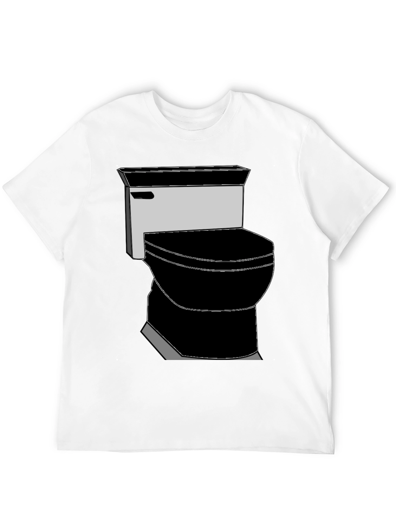 Black Toilet Graphic Tee - Black Novelty T-Shirt view 12