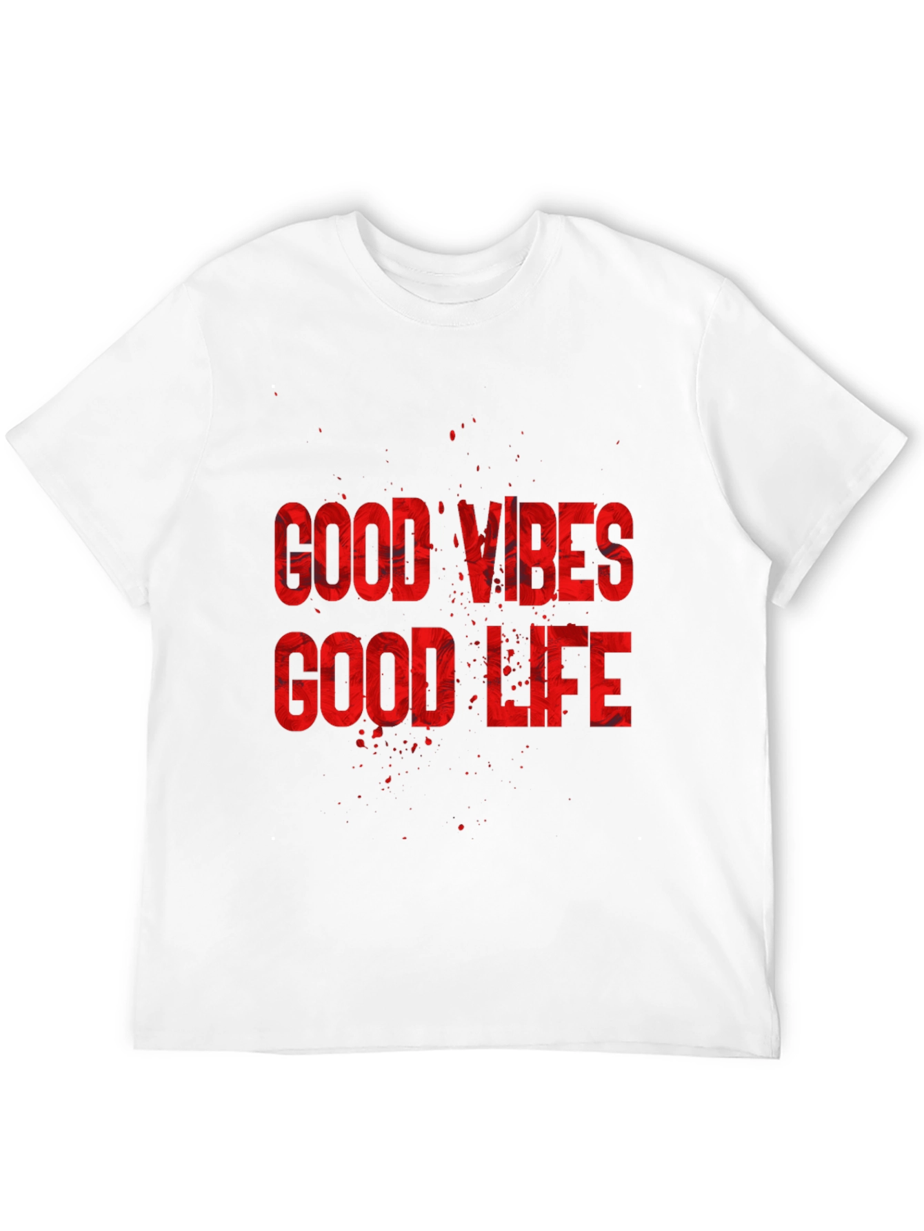 Black Good Vibes Good Life Graphic Tee - Men's Casual T-Shirt view 12