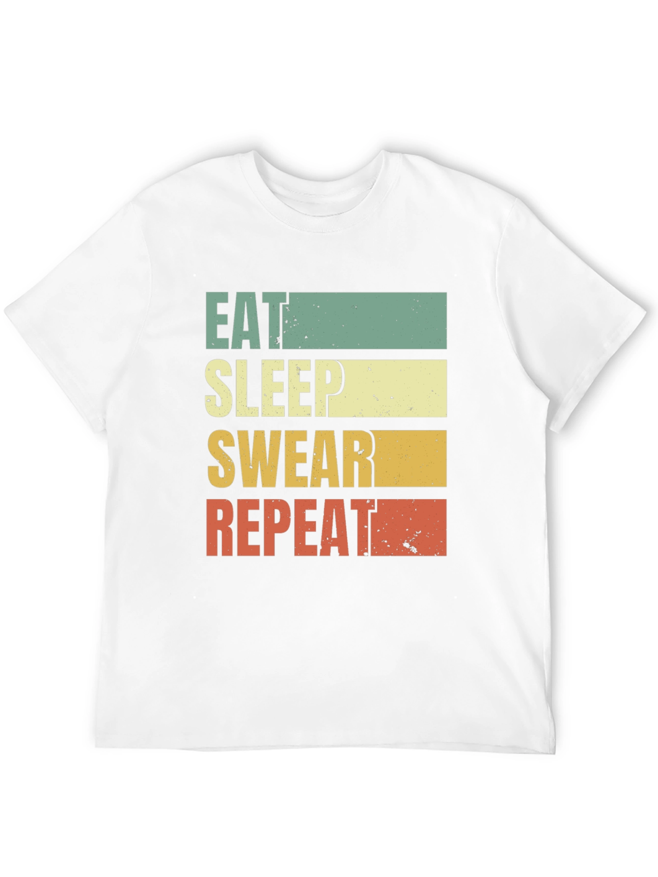 Black Eat Sleep Swear Repeat T-Shirt - Funny Graphic Tee view 12