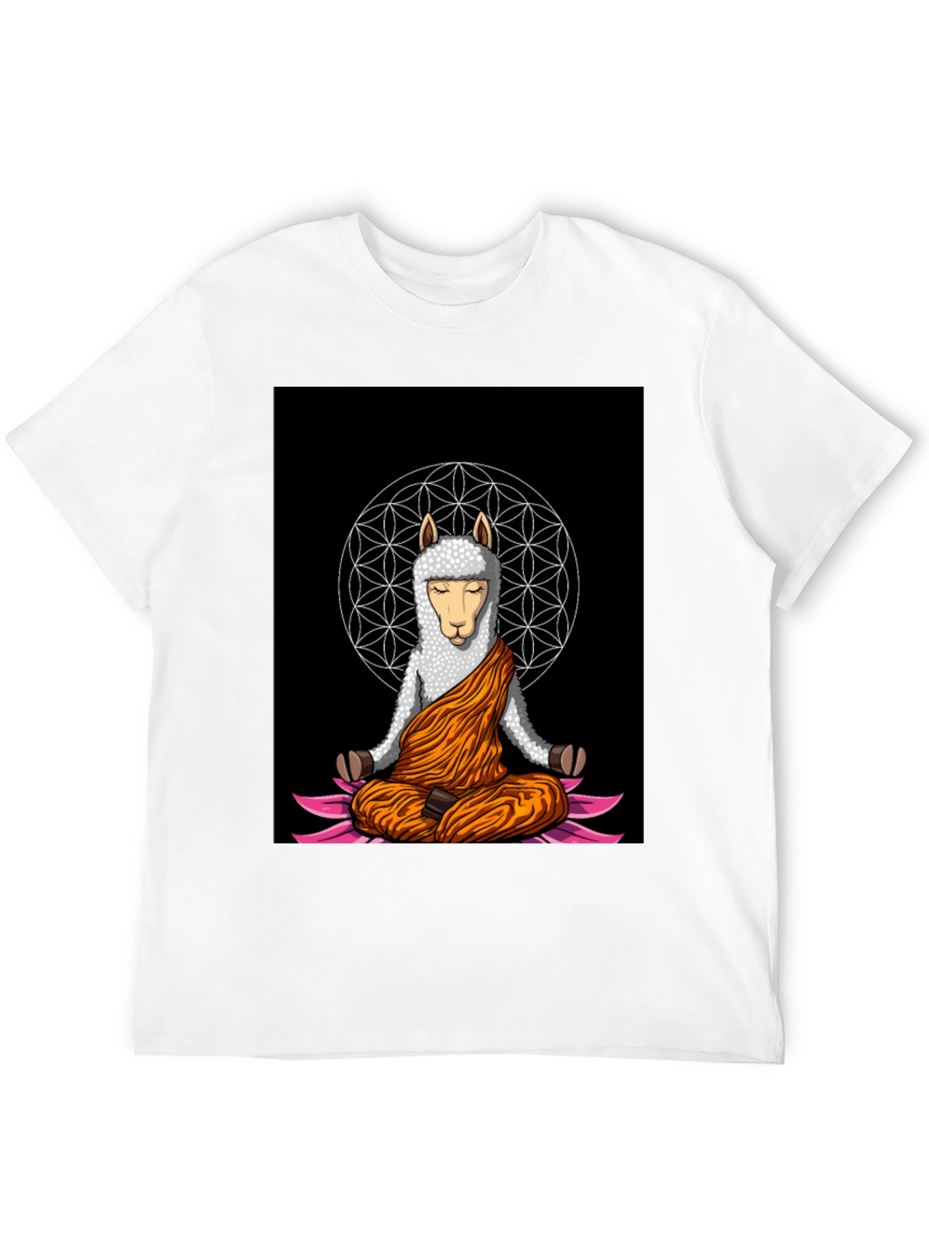 Black Meditating Llama Graphic T-Shirt - Zen Style view 12