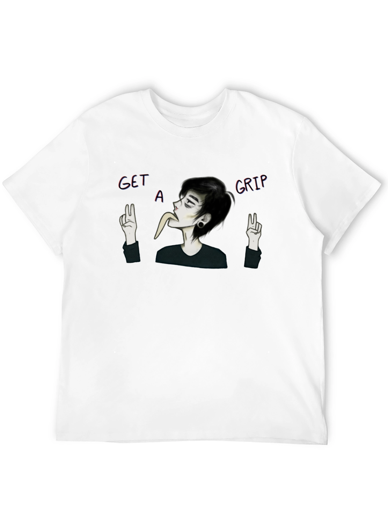 Black Get a Grip Graphic Tee - Unisex Black T-Shirt view 12
