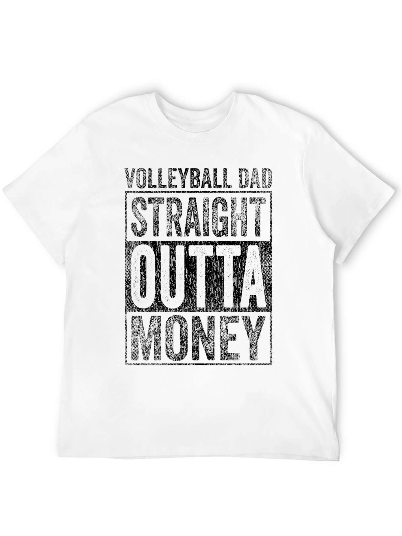 Black Volleyball Dad Straight Outta Money T-Shirt view 12
