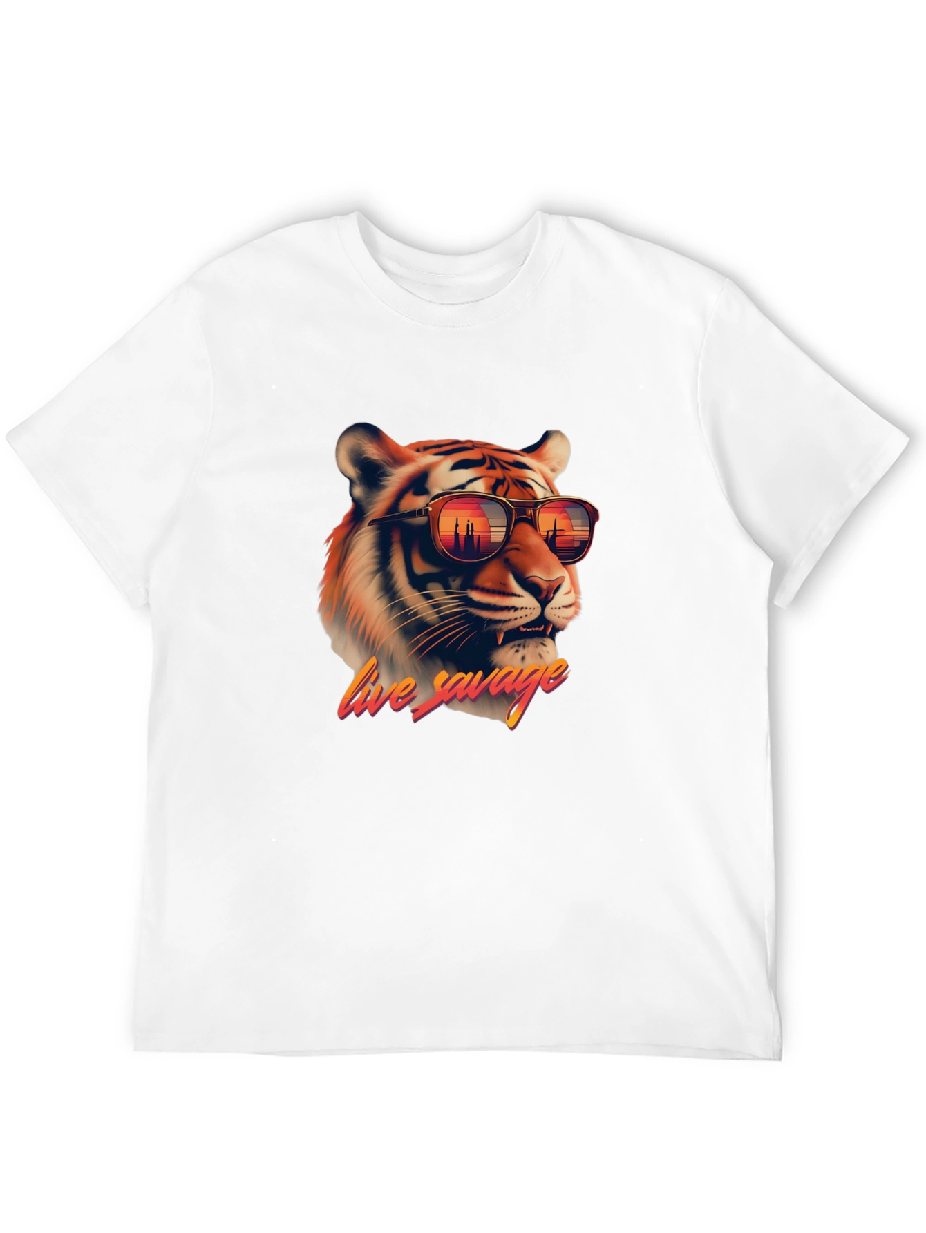 Black Live Savage Tiger Graphic Tee - Cool Black T-Shirt view 12