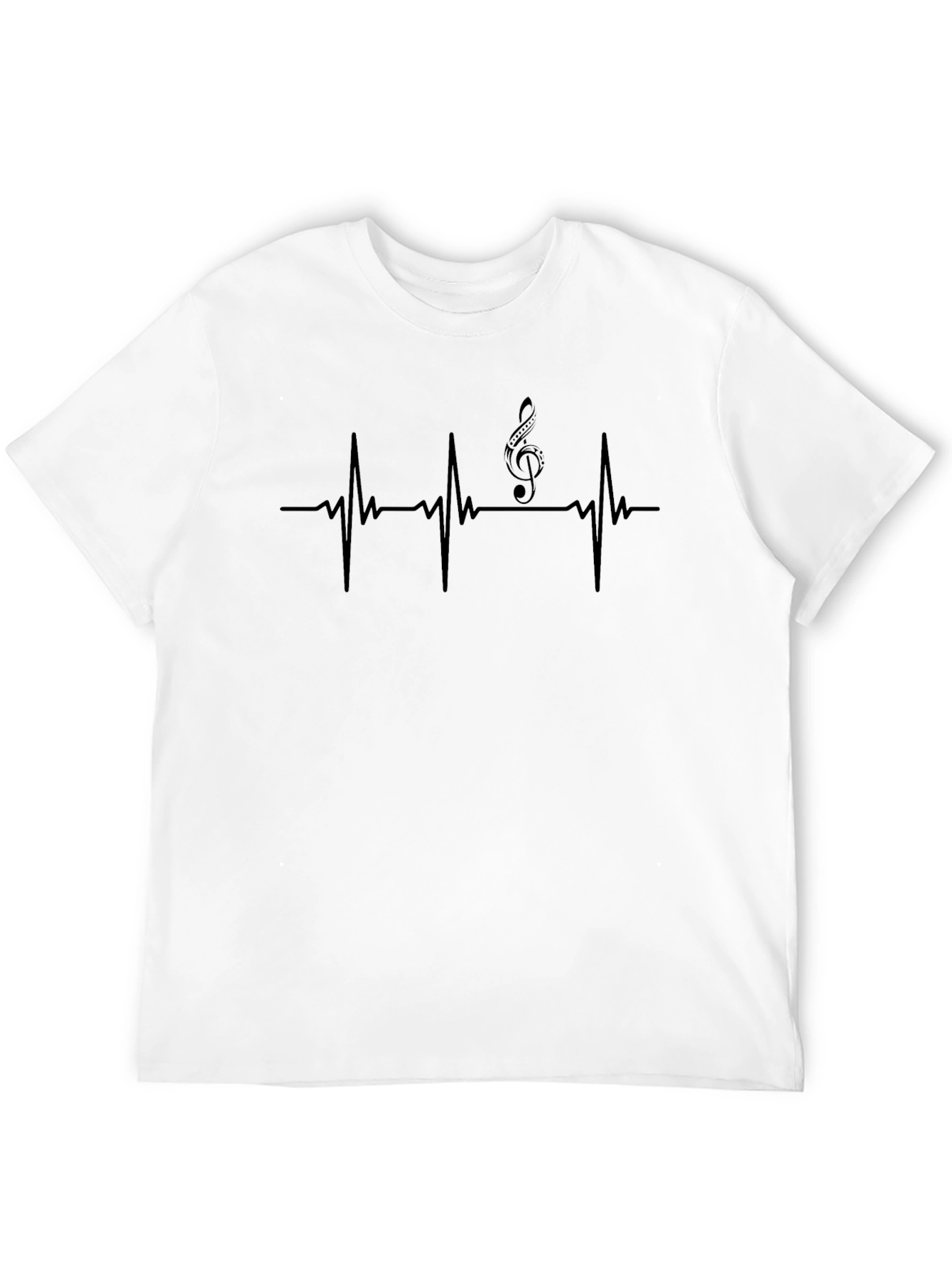 Black Music Heartbeat T-Shirt - Black Graphic Tee view 12