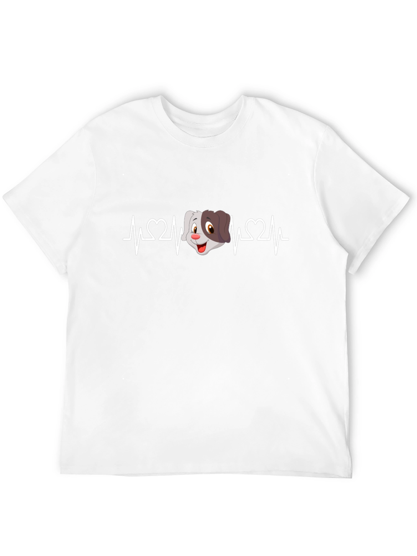 Black Dog Heartbeat T-Shirt - Cute Cartoon Pet Tee view 12