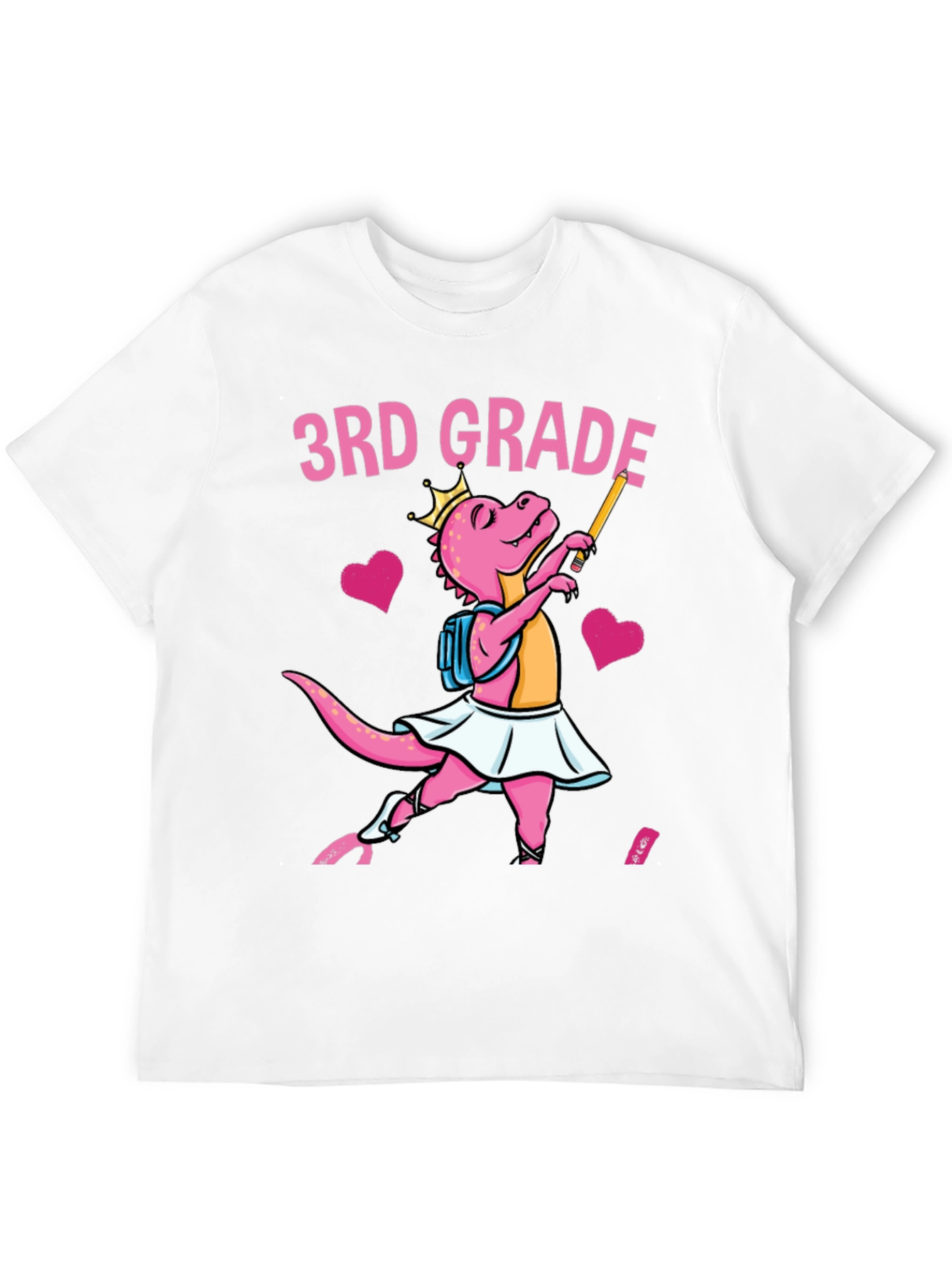Black 3rd Grade Dinosaur T-Shirt view 12