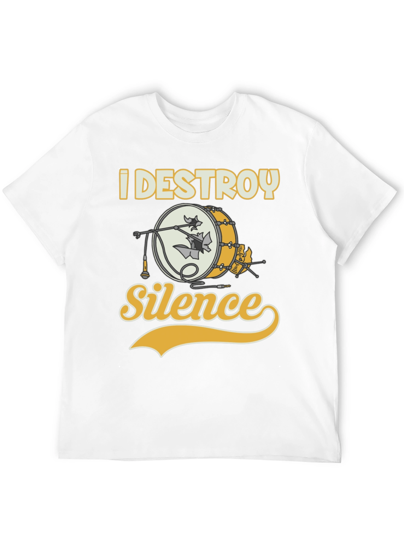 Black I Destroy Silence Drummer T-Shirt - Black view 12