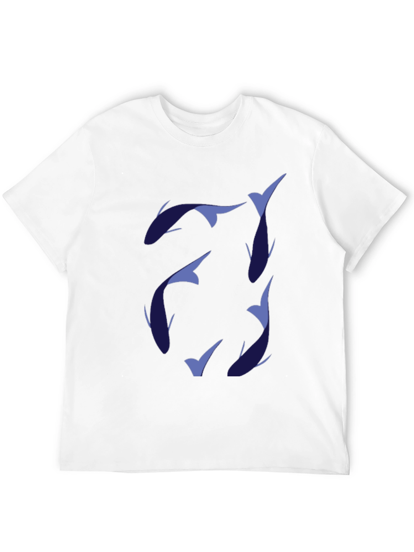 Black Stylish Men's Black T-Shirt with Fish Design view 12