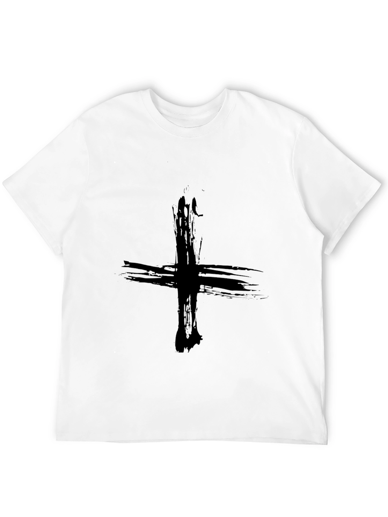 Black Grunge Cross Graphic Tee - Black view 12