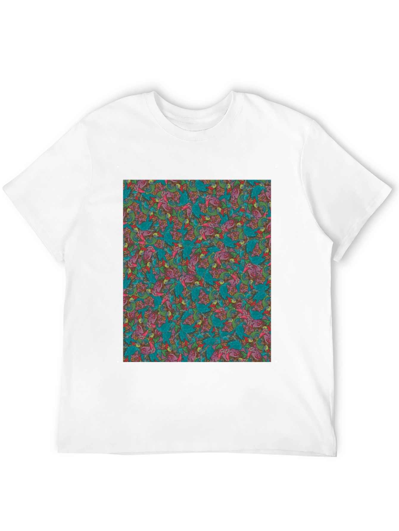 Black Patterned Men's Black T-Shirt view 12