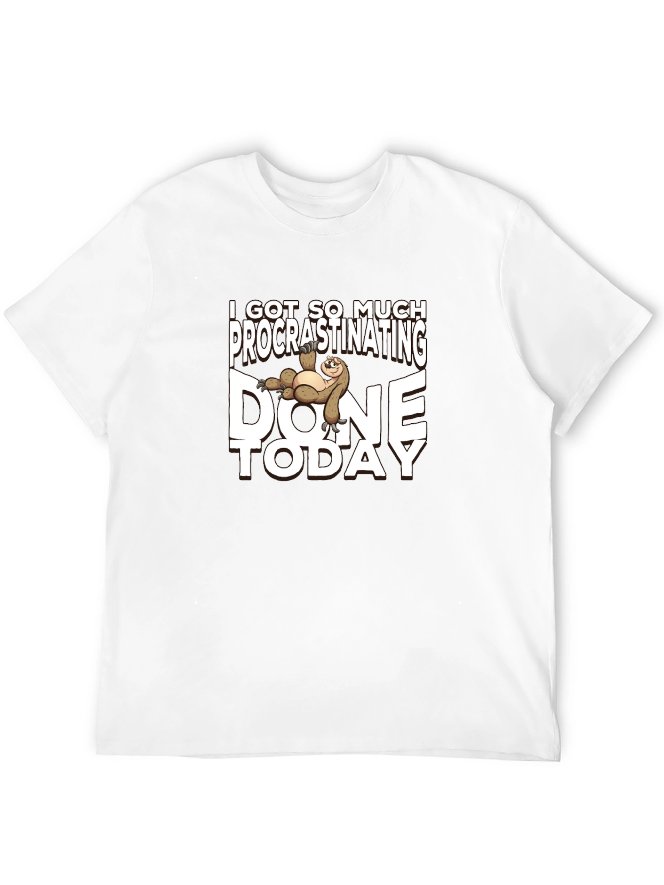 Black Procrastinating Sloth T-Shirt - Lazy Day Humor view 12