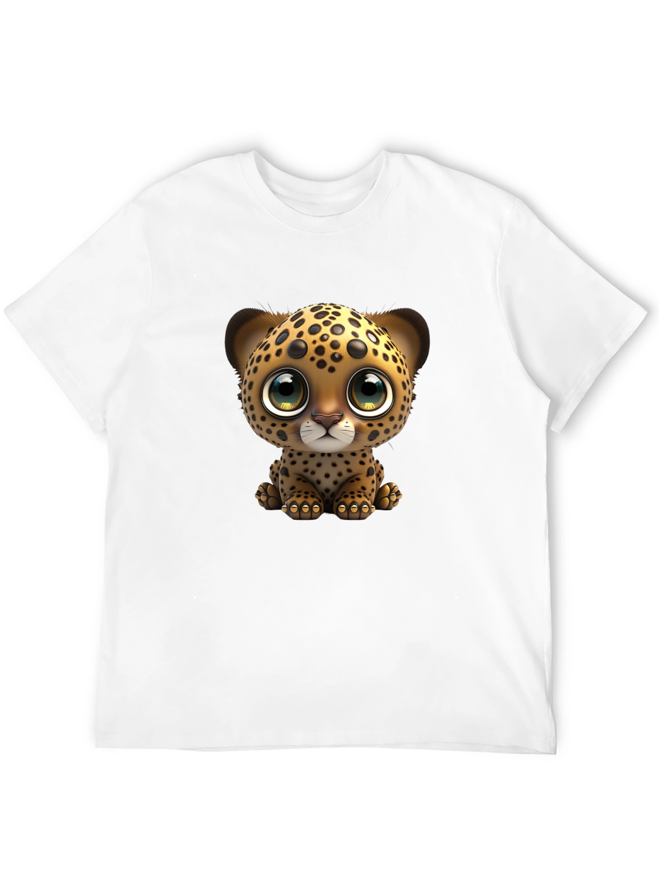 Black Cute Leopard Cub Graphic Tee - Soft Cotton Blend view 12