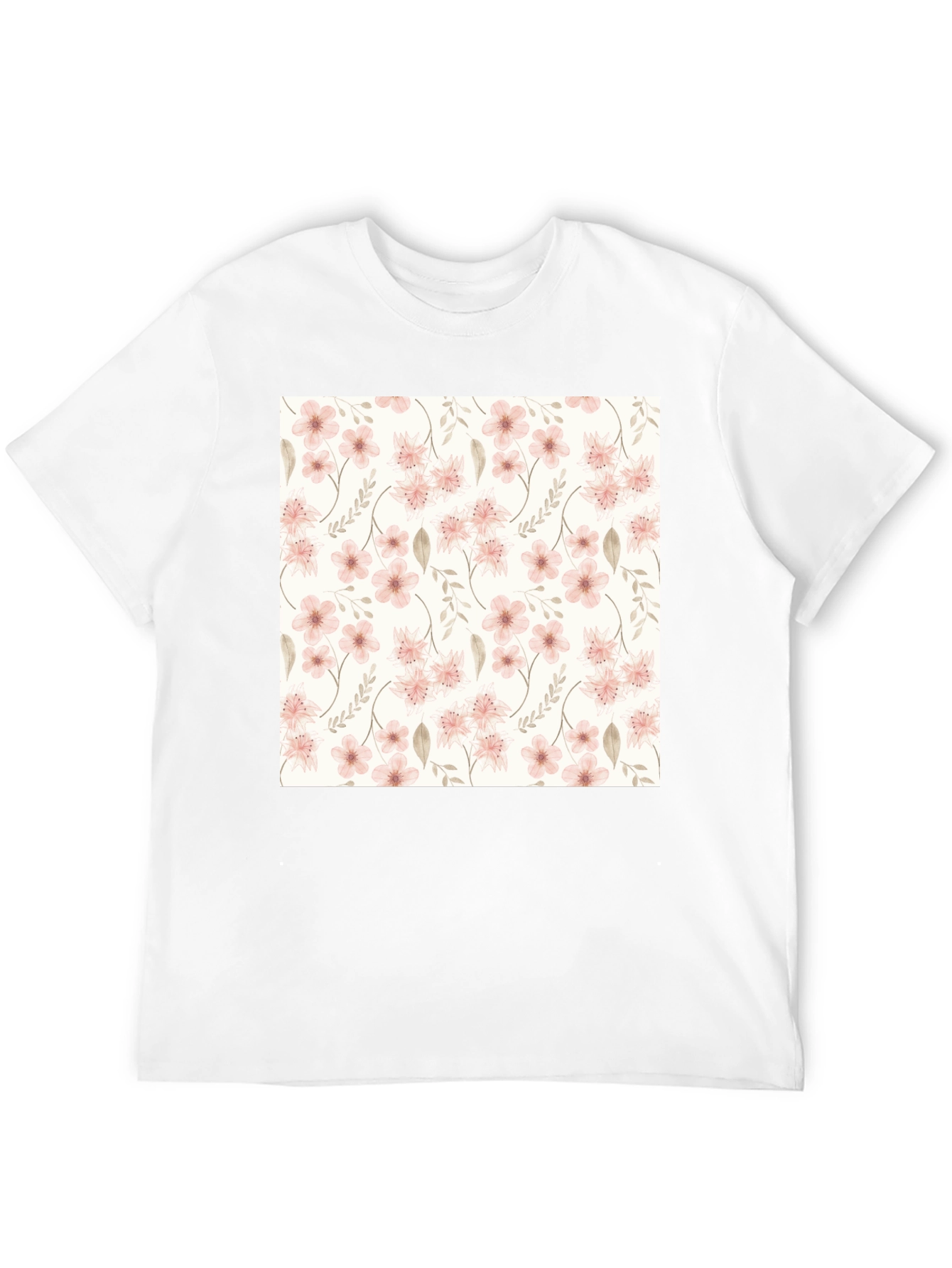 Black Floral Pattern Black T-Shirt - Stylish Casual Wear view 12