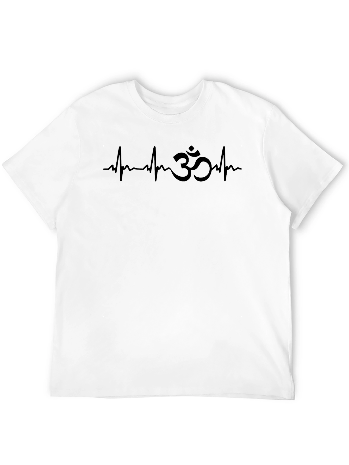 Black Om Heartbeat T-Shirt - Yoga & Meditation view 12