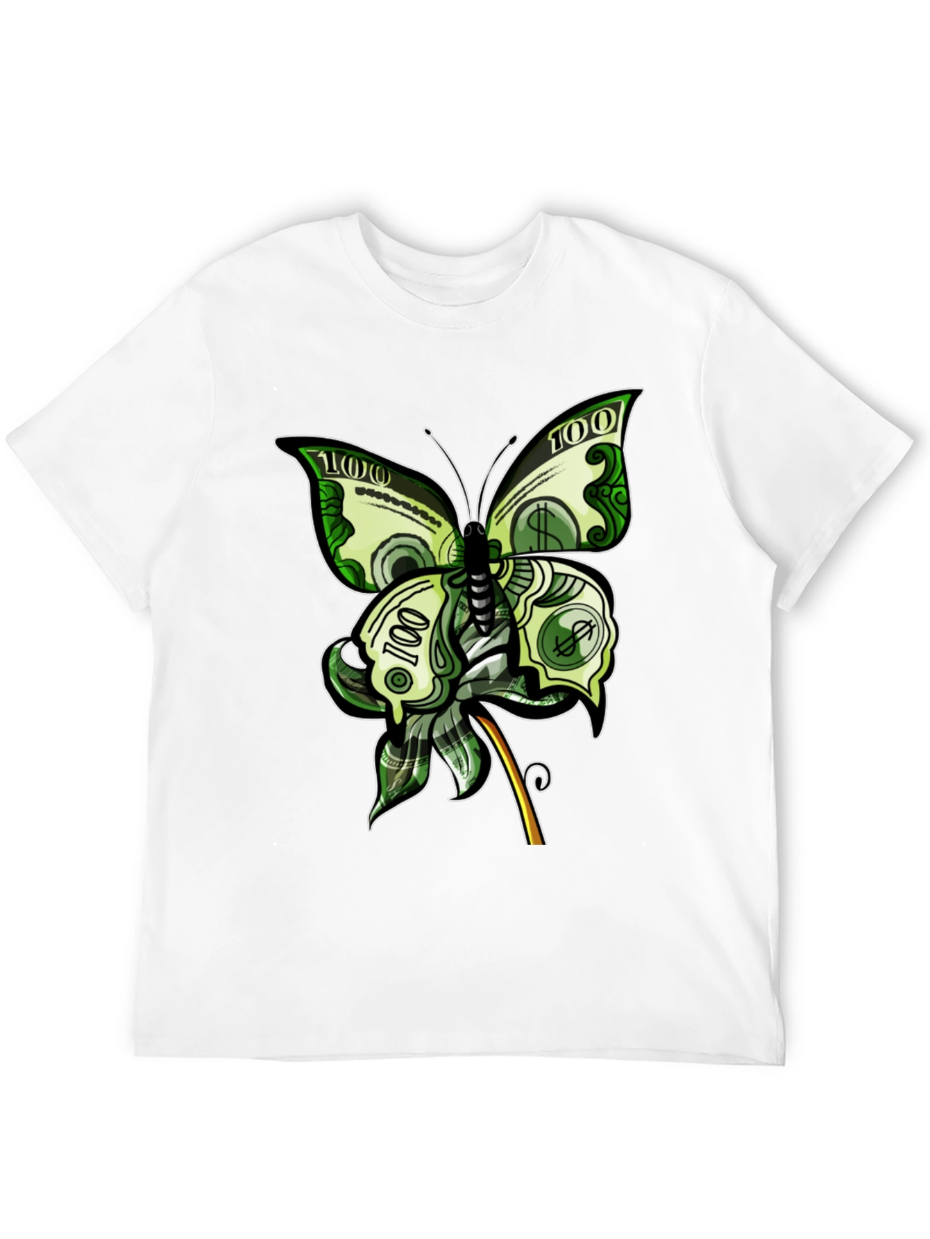 Black Money Butterfly Graphic Tee - Black view 12