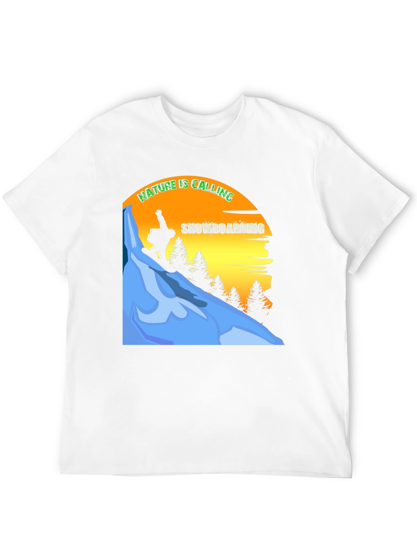 Black Nature Calling Snowboarding Graphic Tee view 12