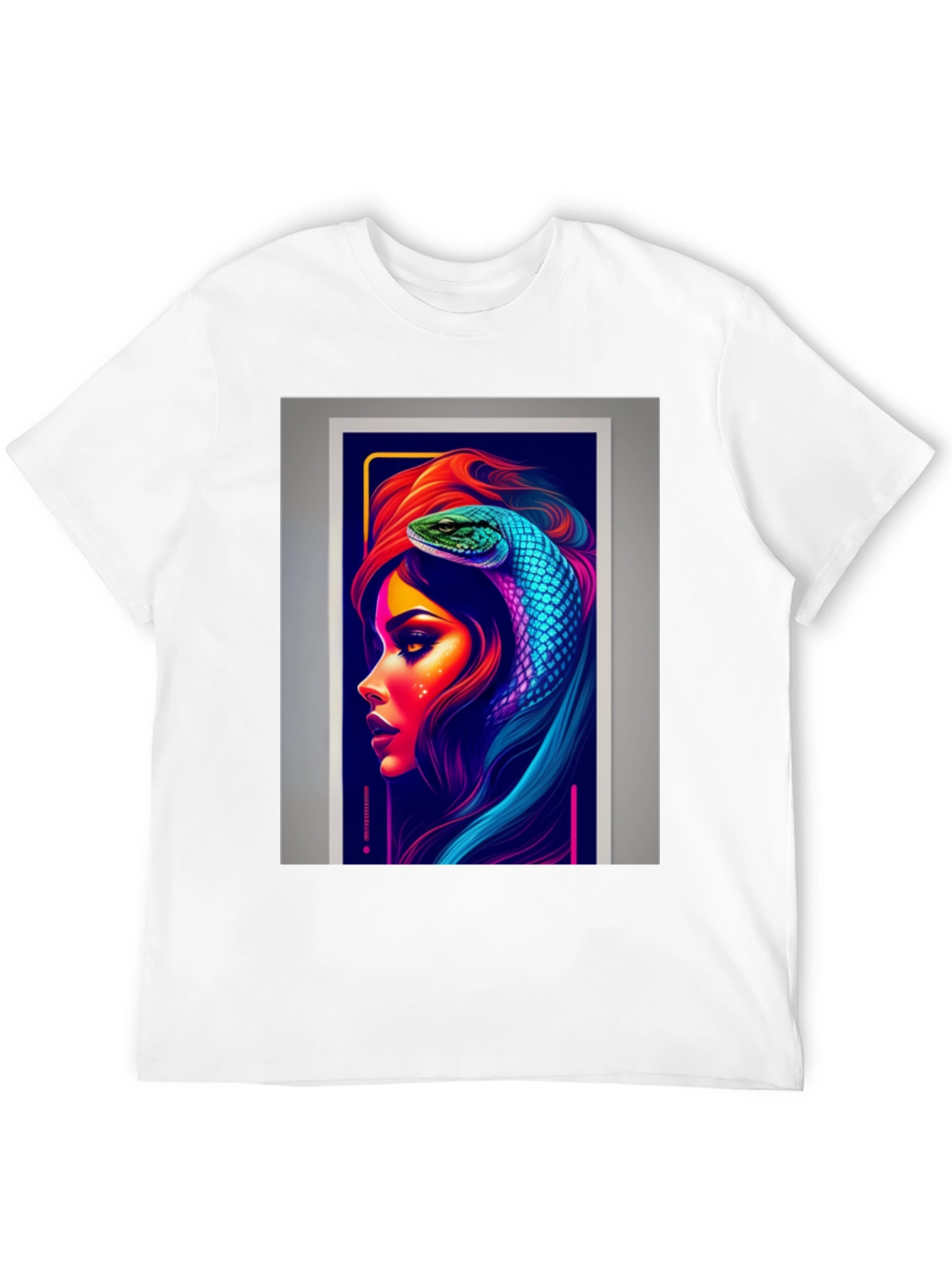 Black Neon Snake Woman Graphic Tee - Stylish & Unique view 12