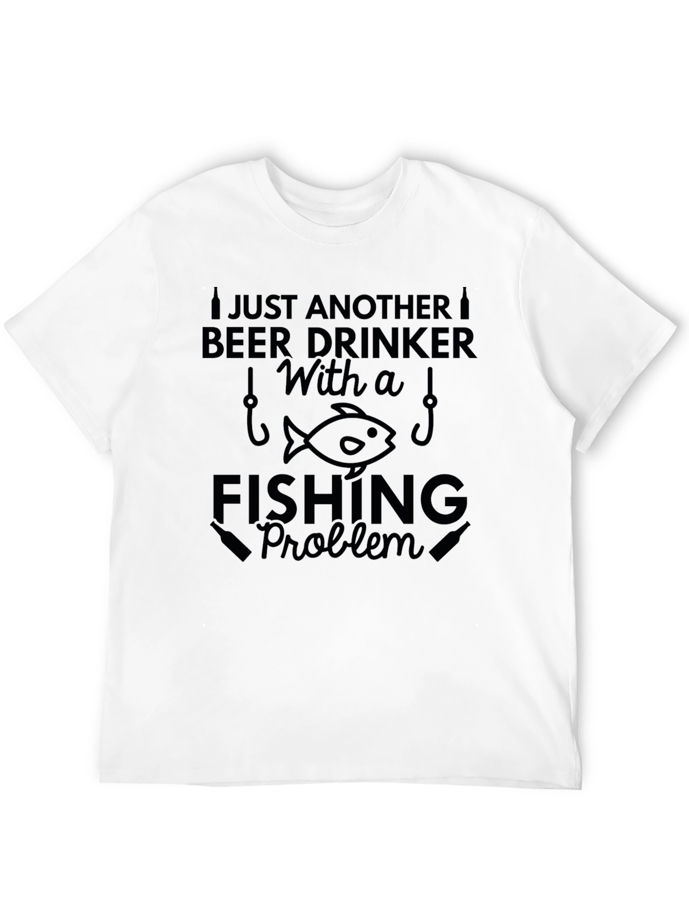 Black Fishing Problem Graphic Tee view 12