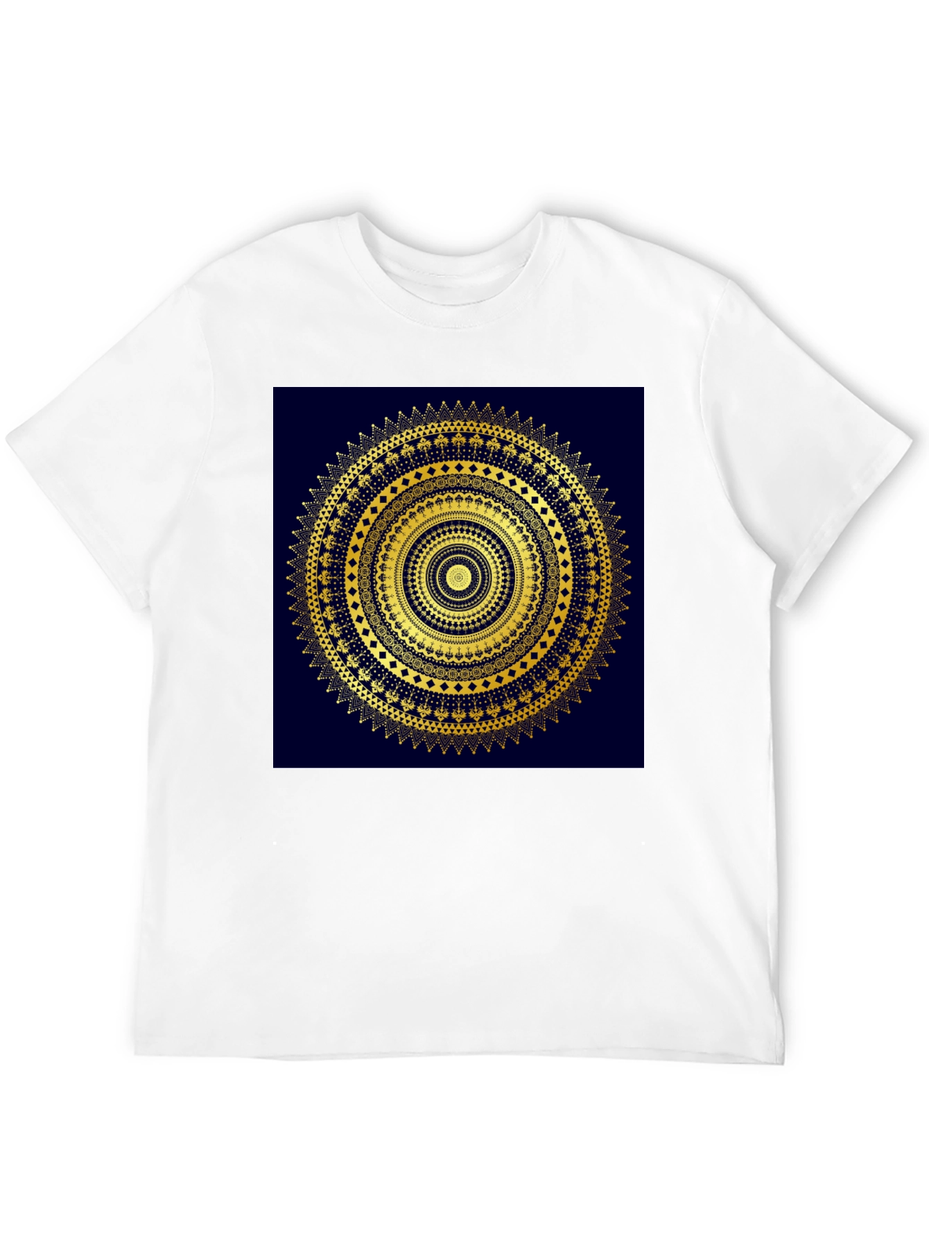 Black Gold Mandala Design Black T-Shirt view 12