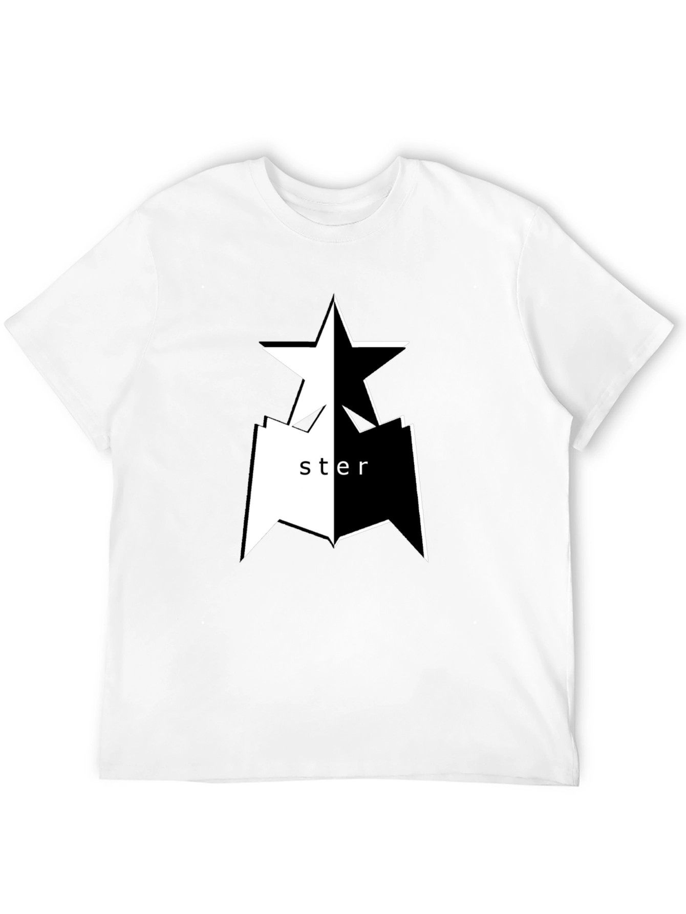 Black Black Graphic Tee - Star Design view 12