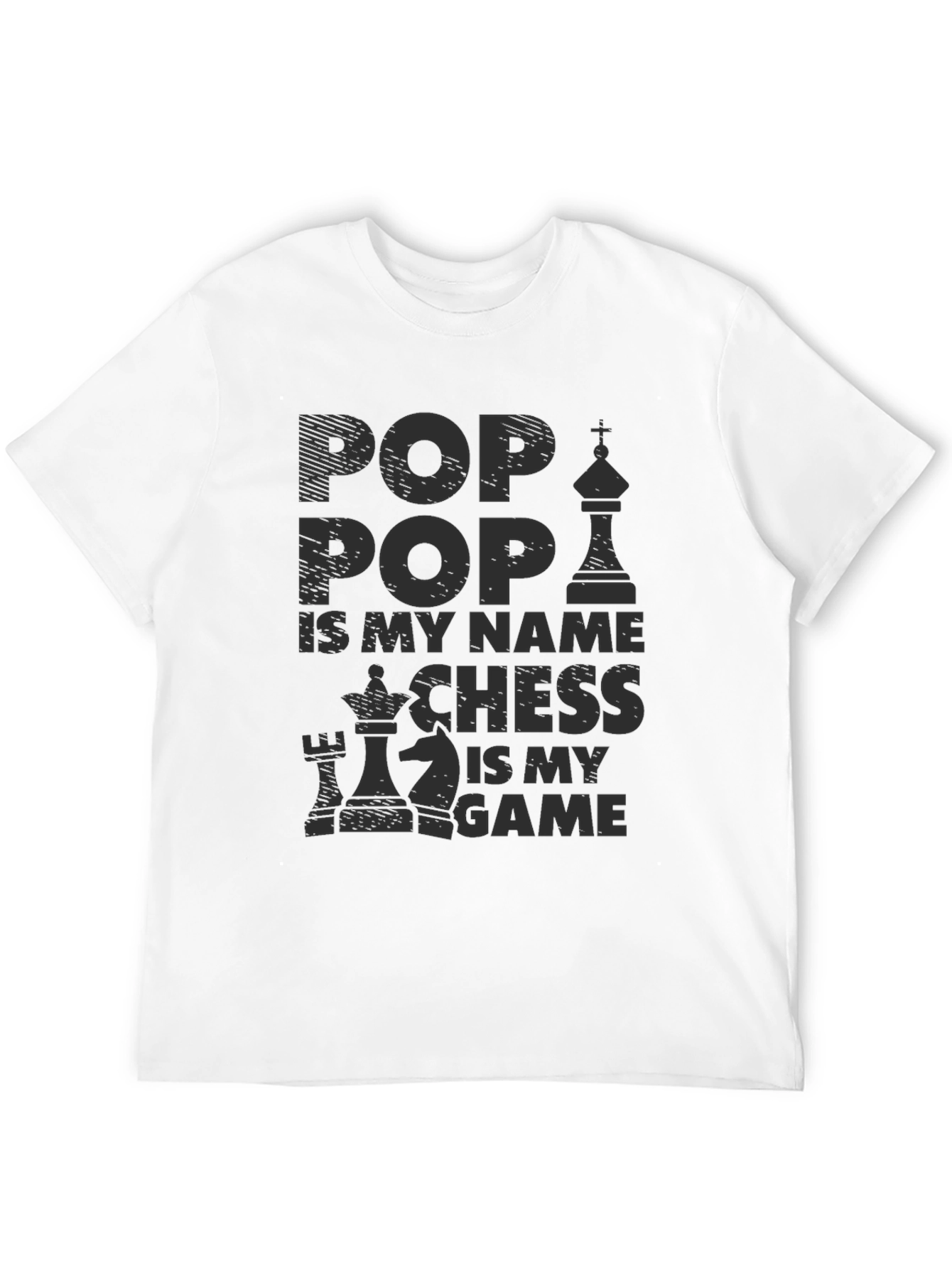 Black Pop Pop Chess Game T-Shirt view 12