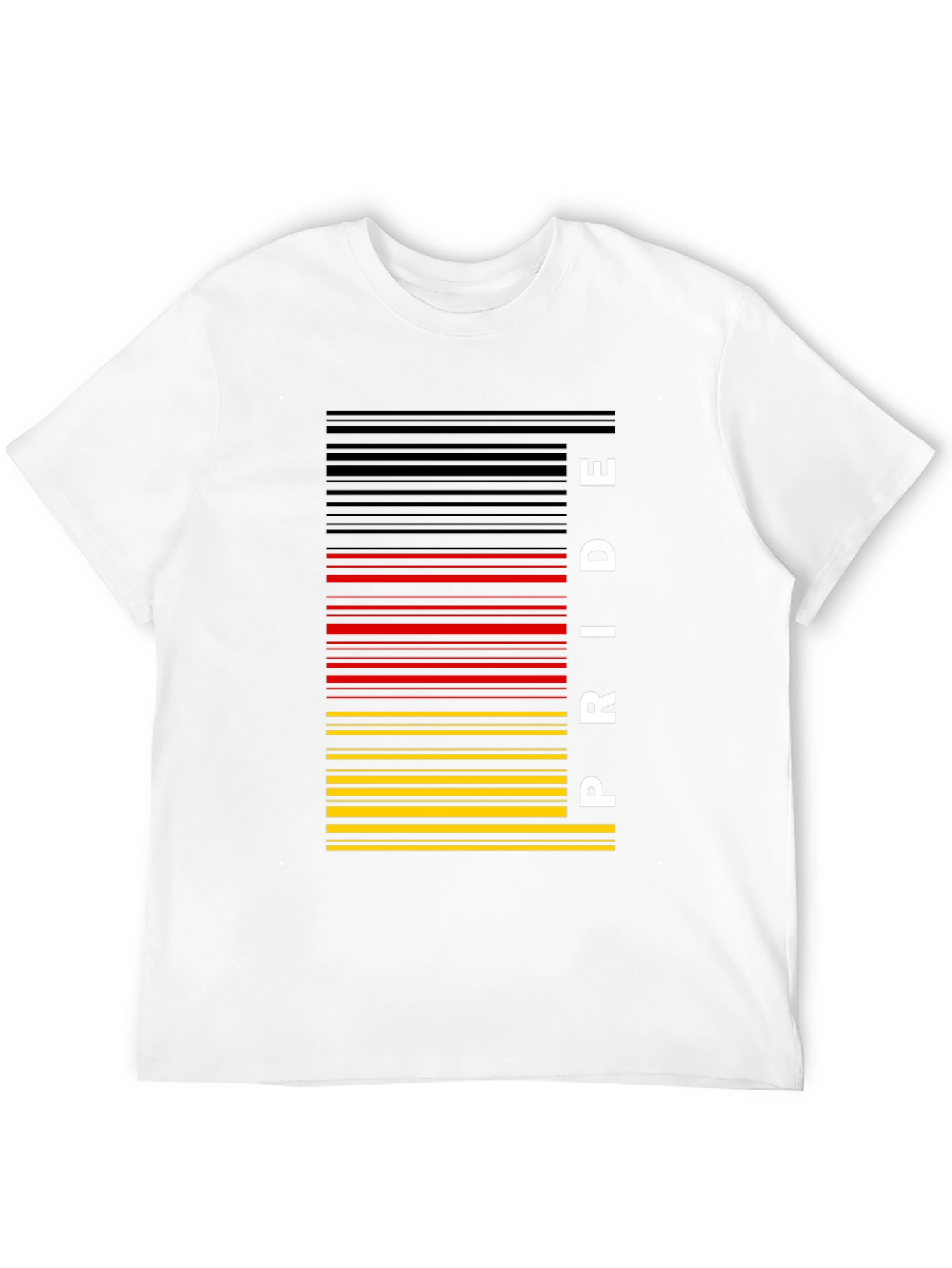 Pride Barcode T-Shirt - Black German Flag Colors - 12