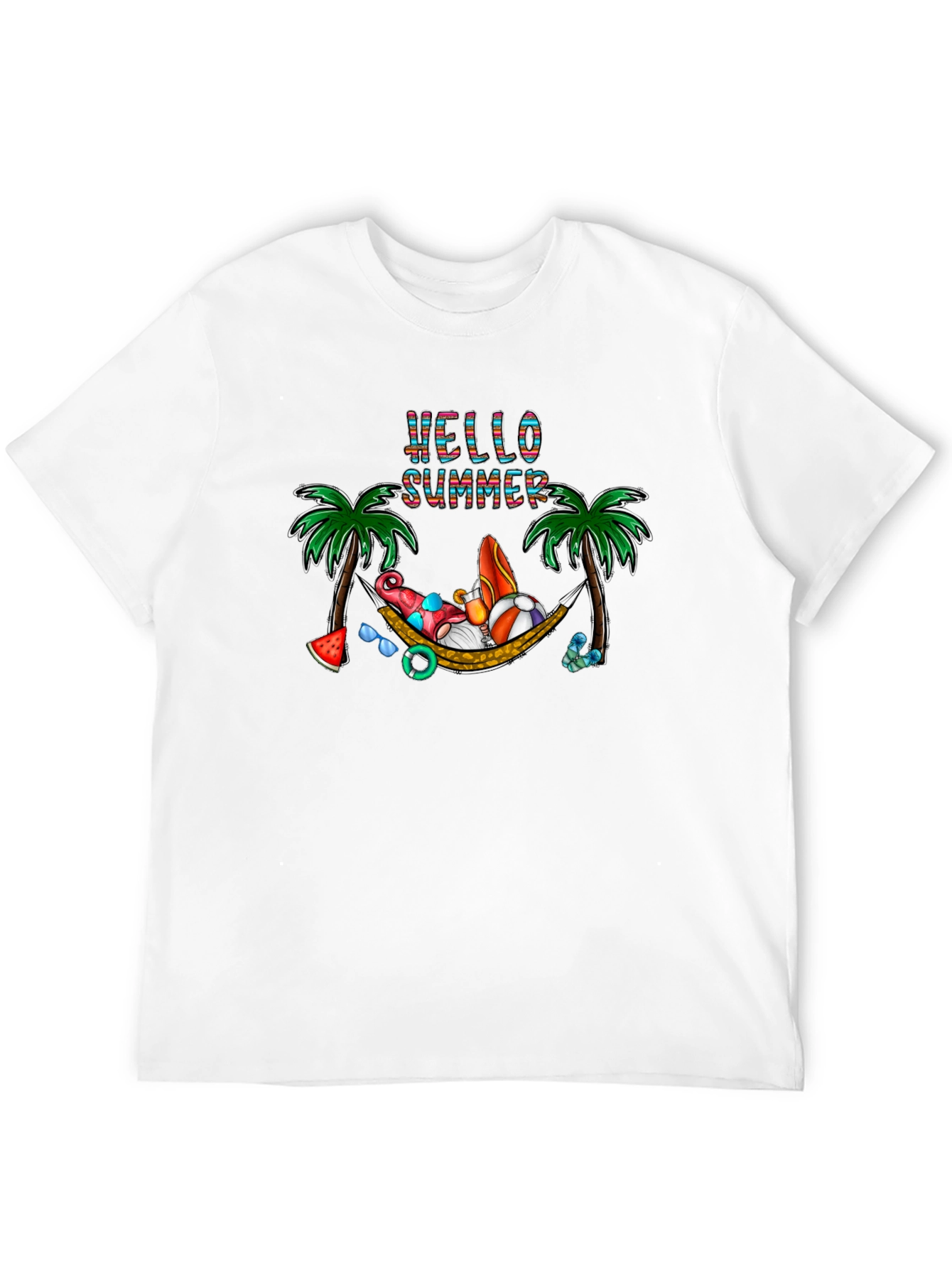 Hello Summer Hammock Gnome Graphic Tee - 12
