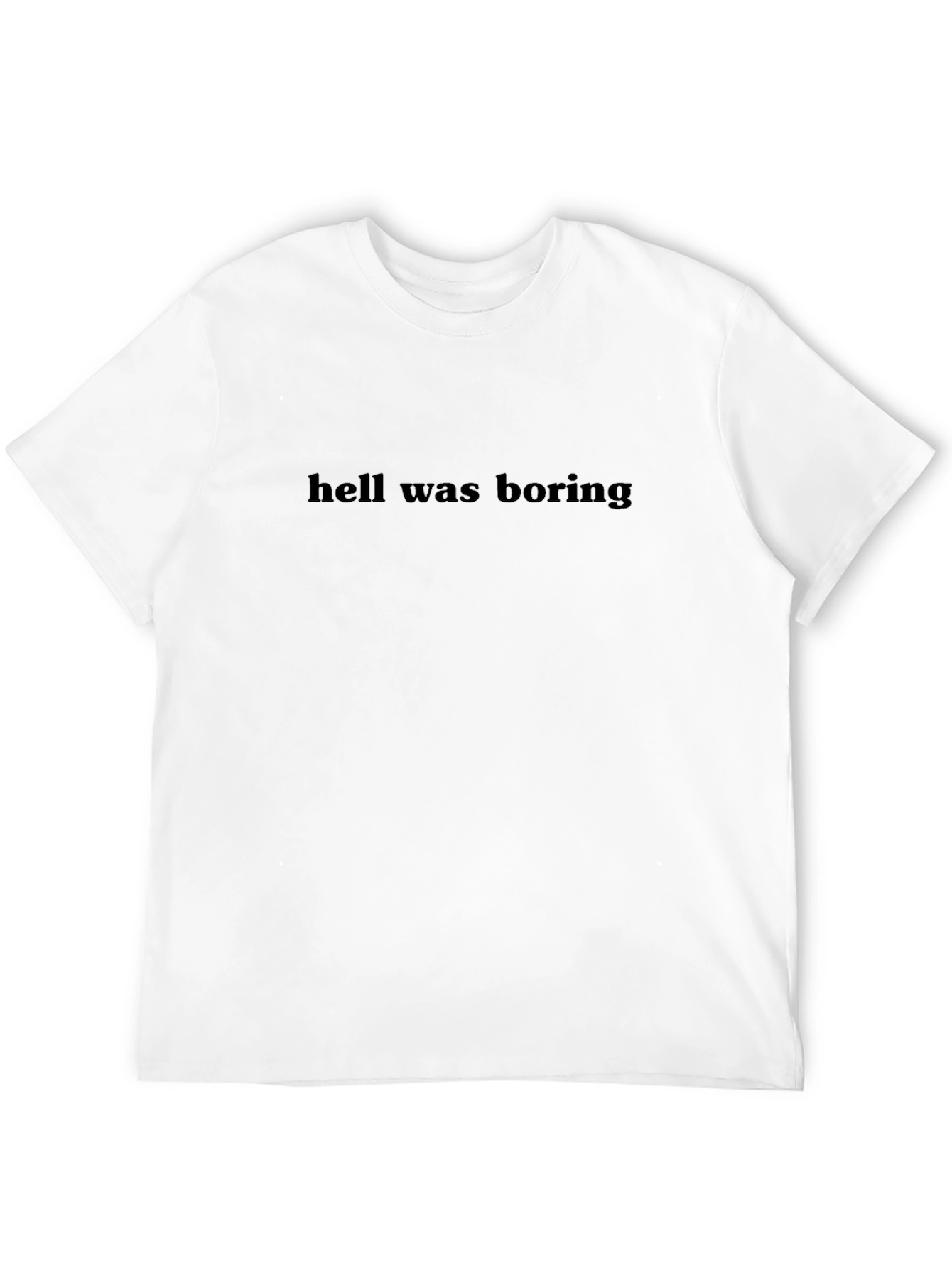 Black Hell Was Boring Graphic Tee - Unisex Black T-Shirt view 12