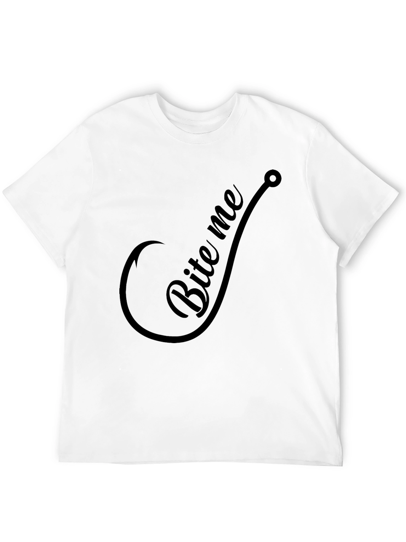 Black Bite Me Fishing Hook Graphic Tee - Black T-Shirt view 12