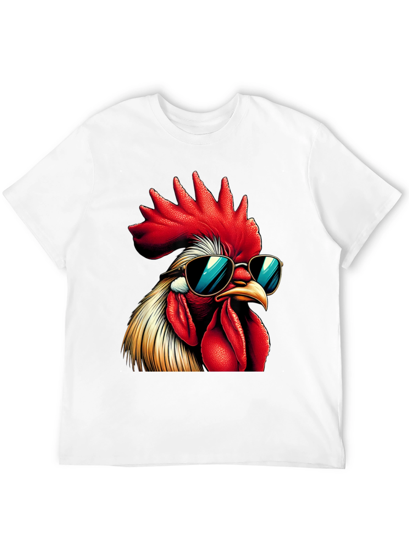 Black Cool Rooster Graphic Tee - Funny Chicken T-Shirt view 12