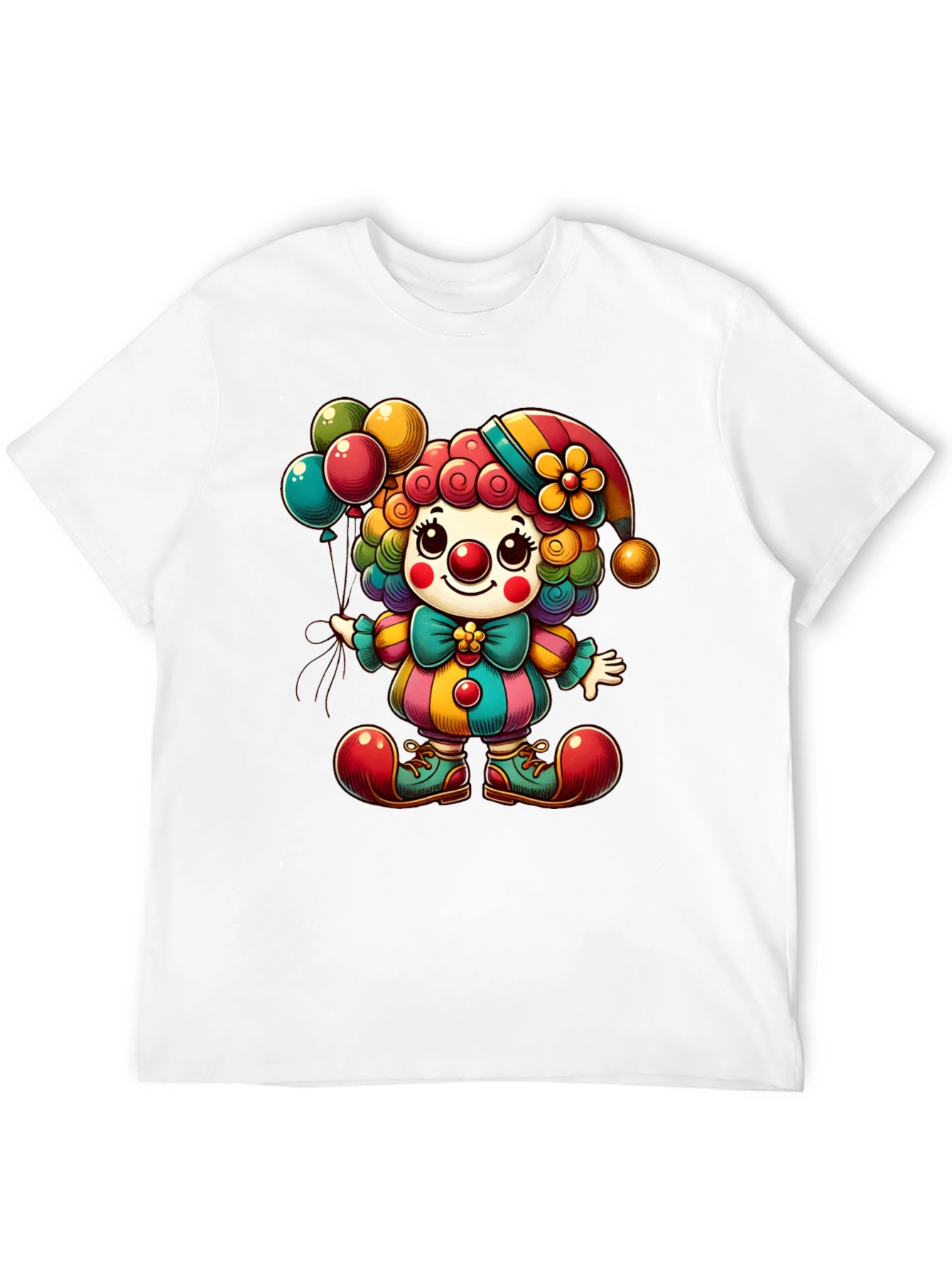 Black Clown Graphic T-Shirt - Funny and Colorful Tee view 12