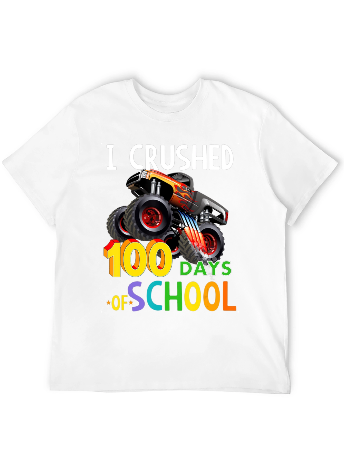 Crushed 100 Days of School Monster Truck T-Shirt - 12