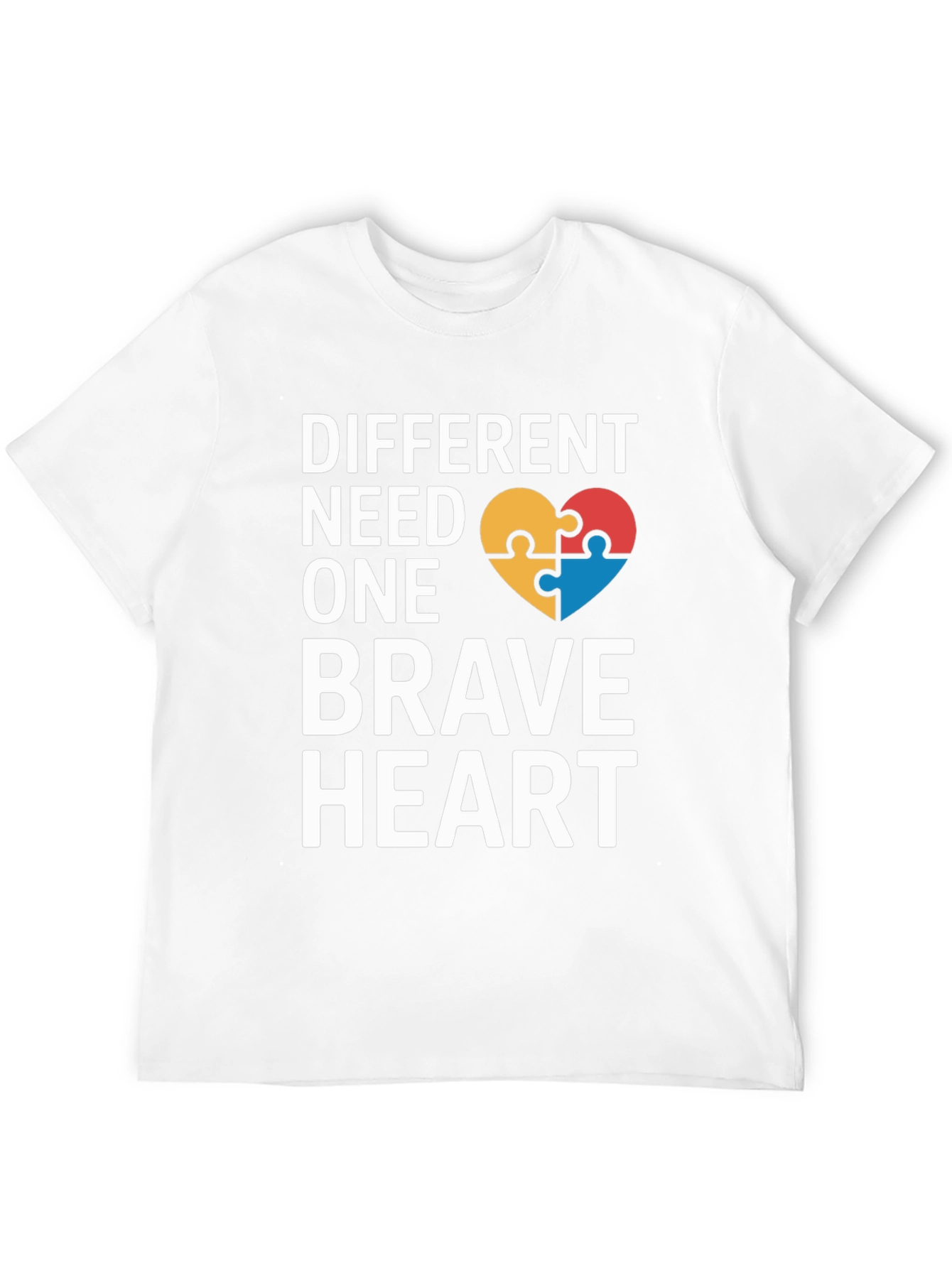 Black Different Need One Brave Heart Autism Awareness T-Shirt view 12