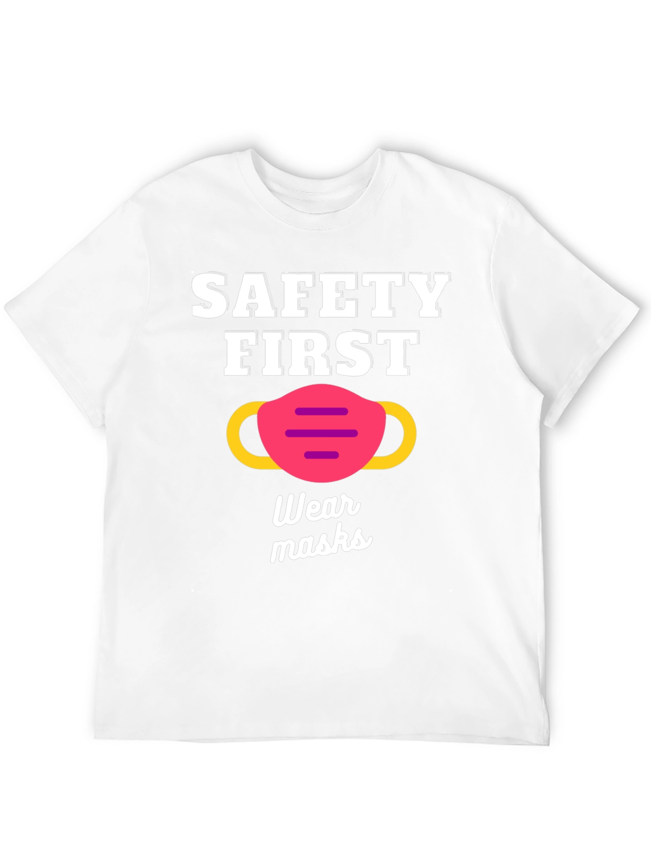 Black Safety First Wear Masks Graphic Tee view 12
