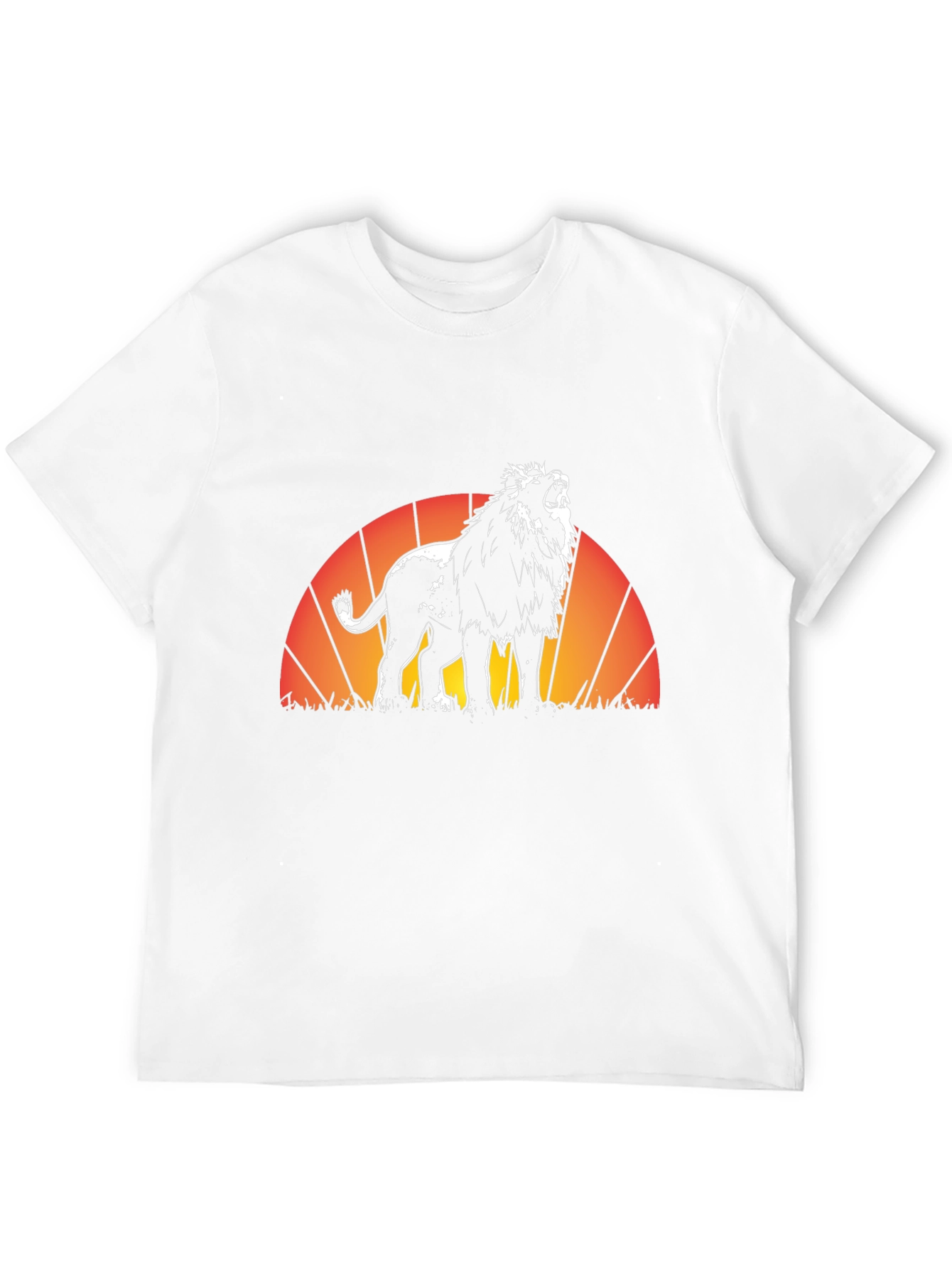 Black Lion Sunset Graphic Tee - Black Cotton T-Shirt view 12