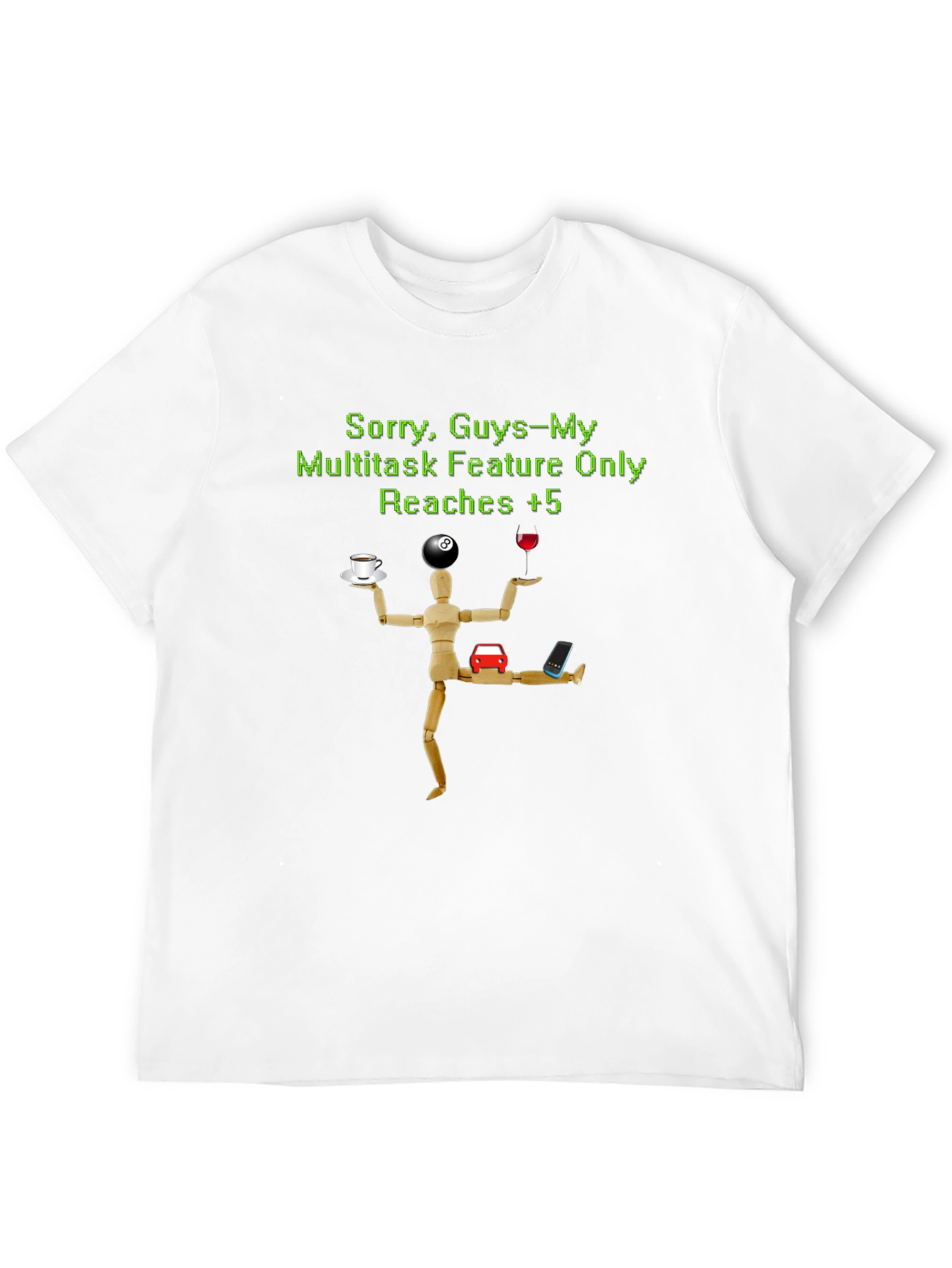 Black Multitask Feature T-Shirt - Humor view 12