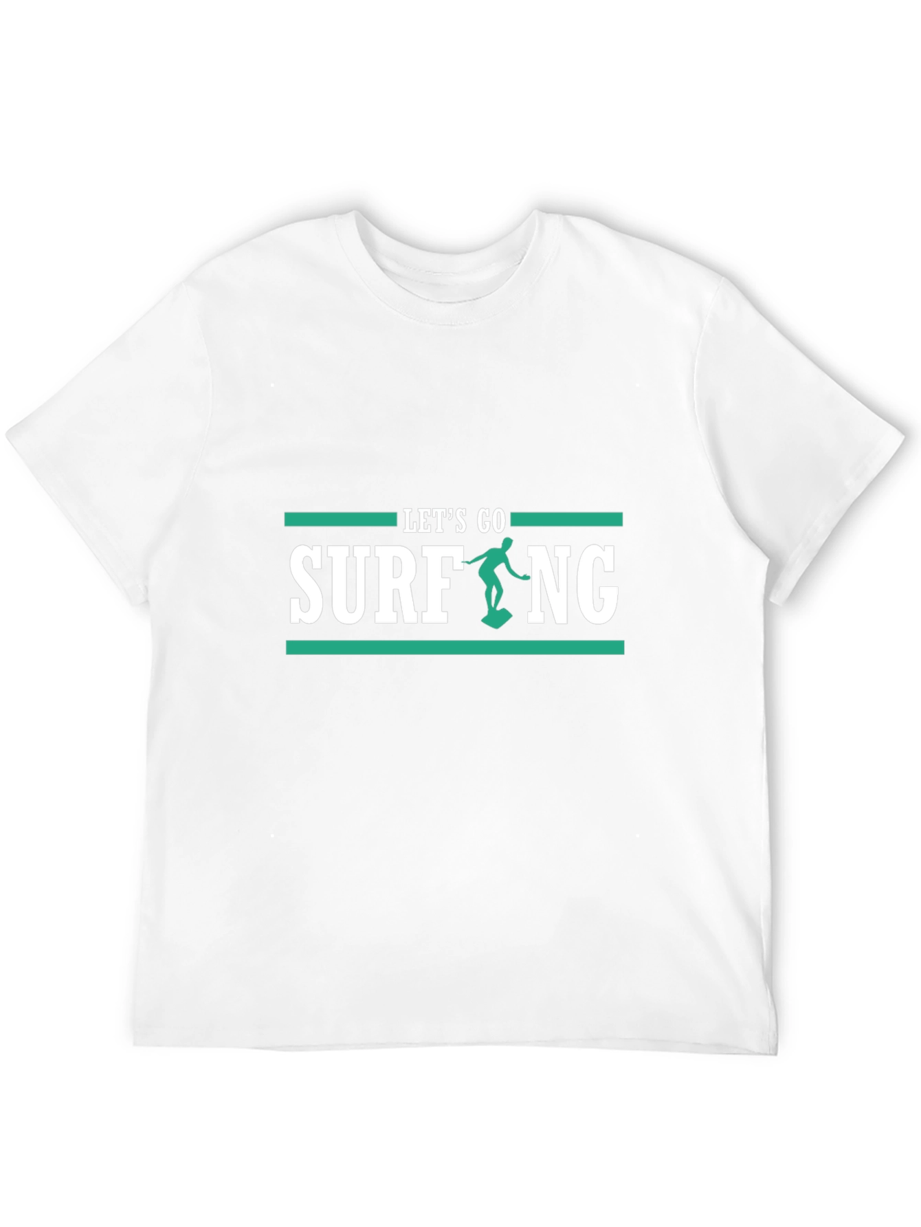 Black Let's Go Surfing Black T-Shirt view 12