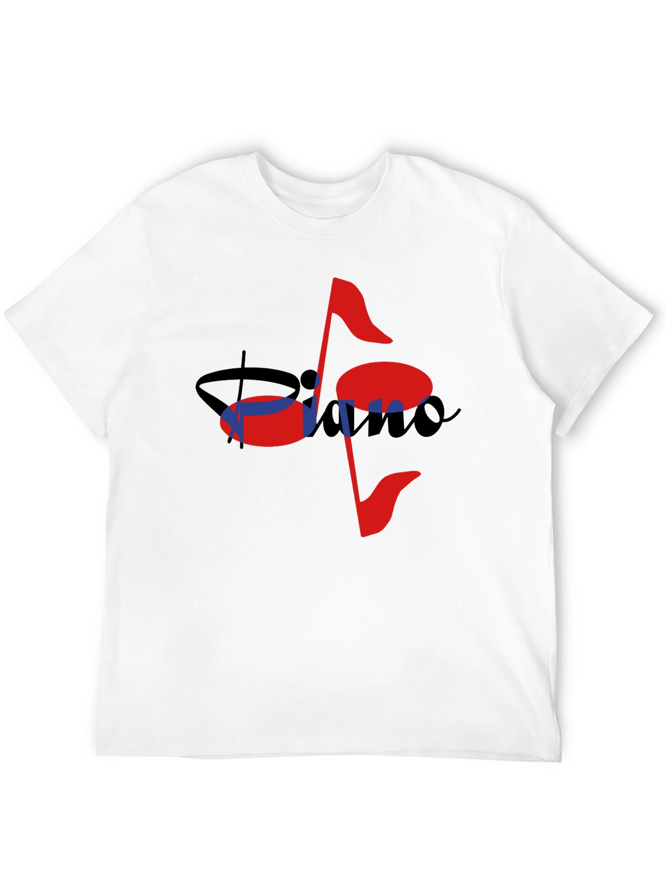 Black Musical Piano Note Black T-Shirt view 12