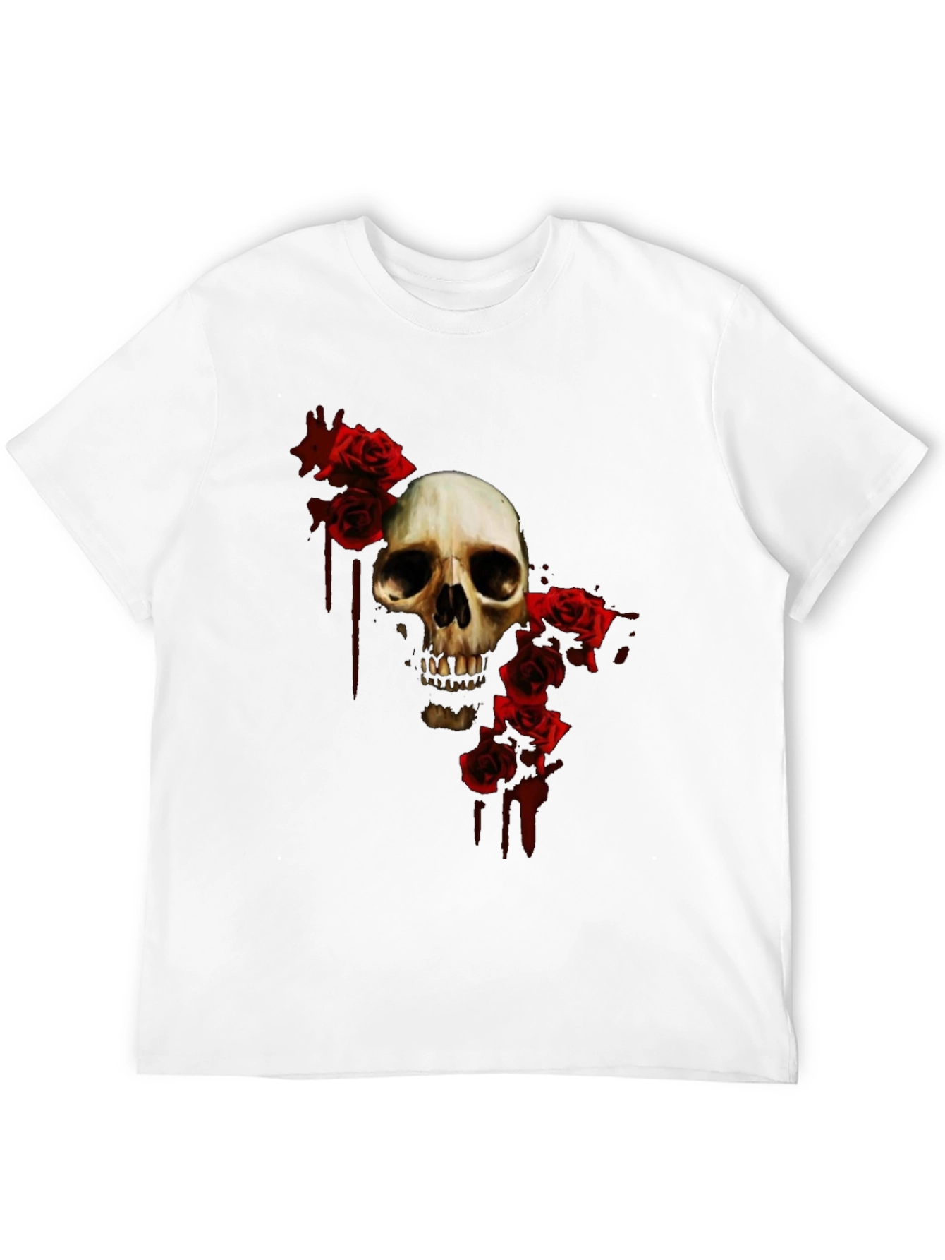 Skull and Roses Graphic T-Shirt - Gothic Style - 12