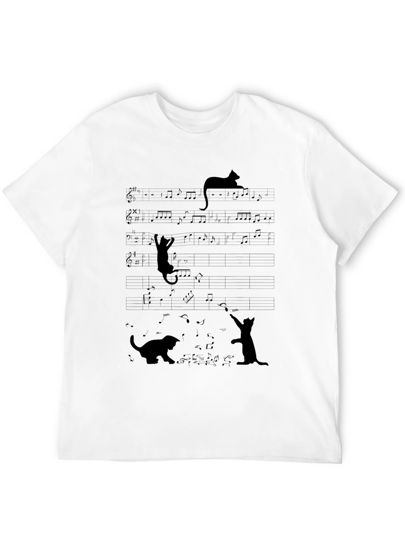 Black Cat Music Black T-Shirt view 12