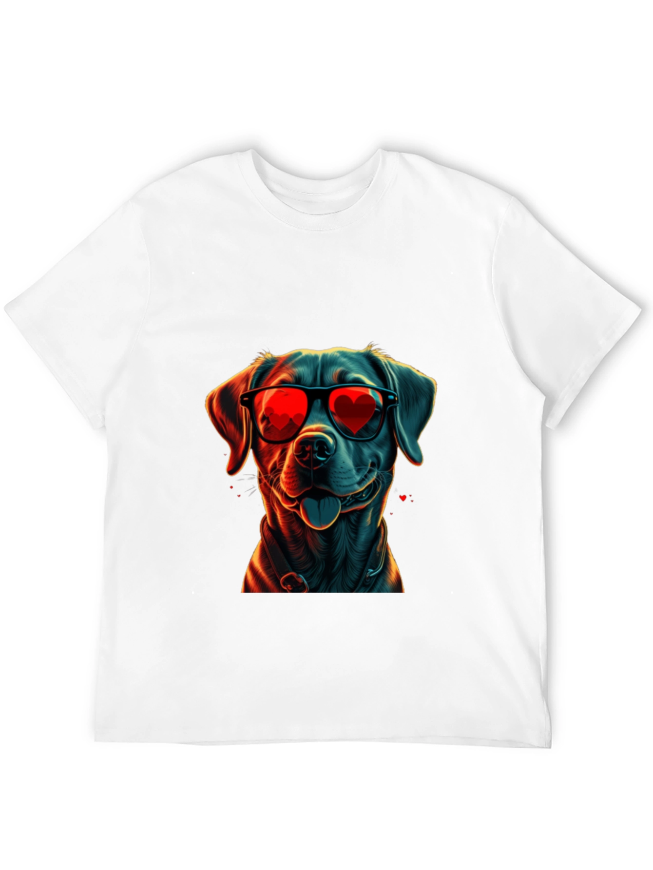 Black Dog with Heart Sunglasses Graphic Tee view 12