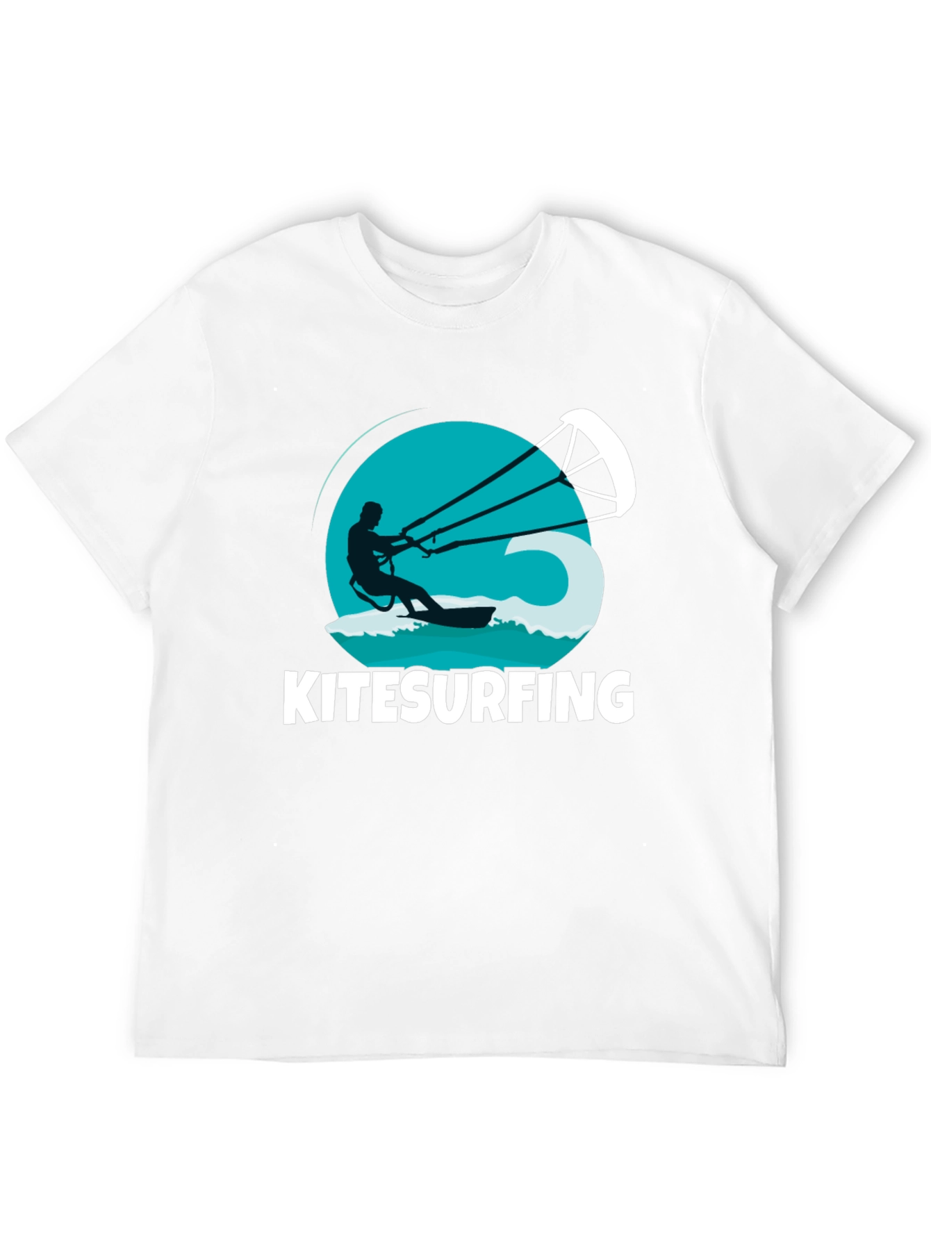 Black Kitesurfing T-Shirt: Black Graphic Tee view 12