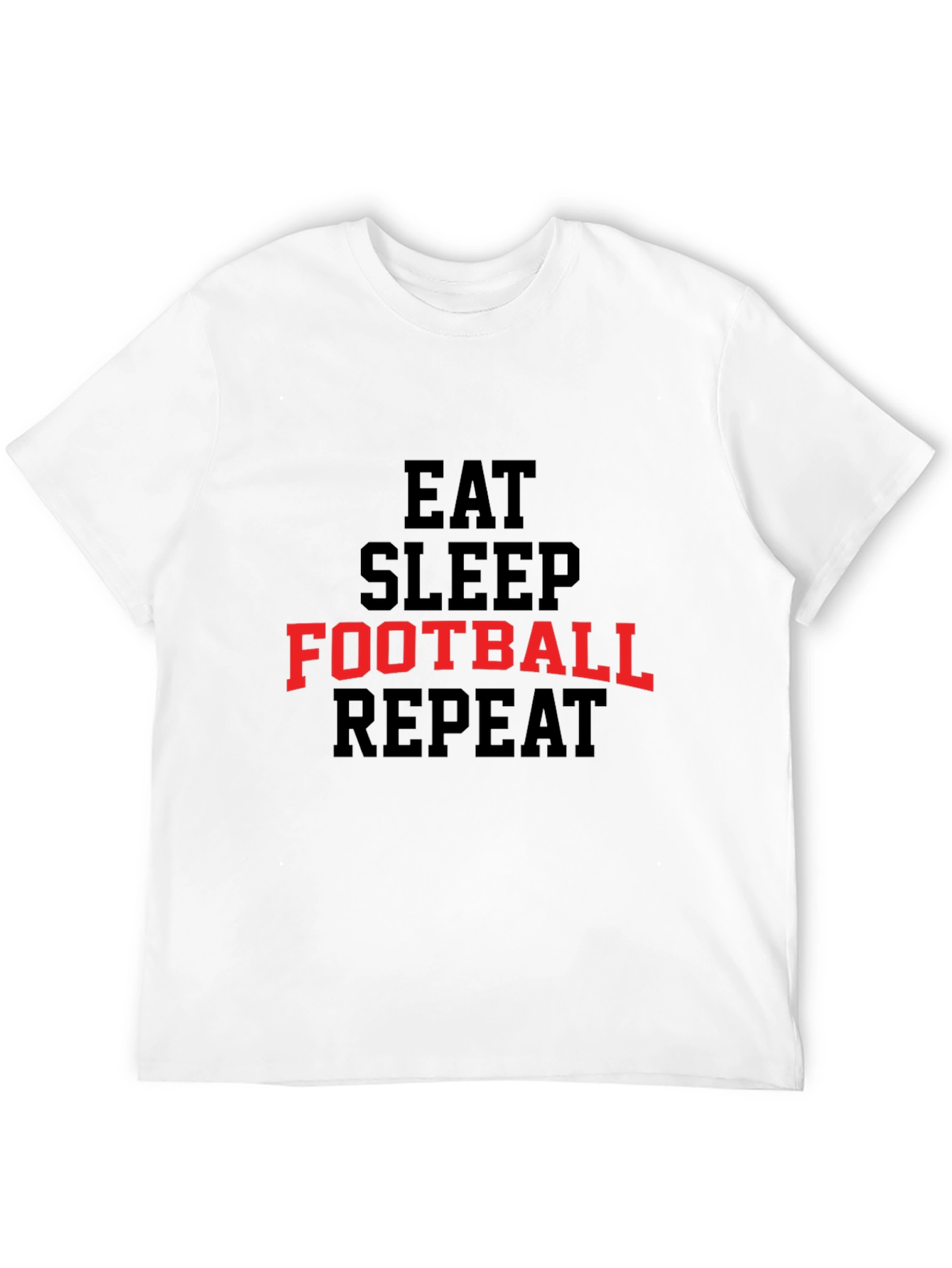 Black Eat Sleep Football Repeat Graphic Tee view 12