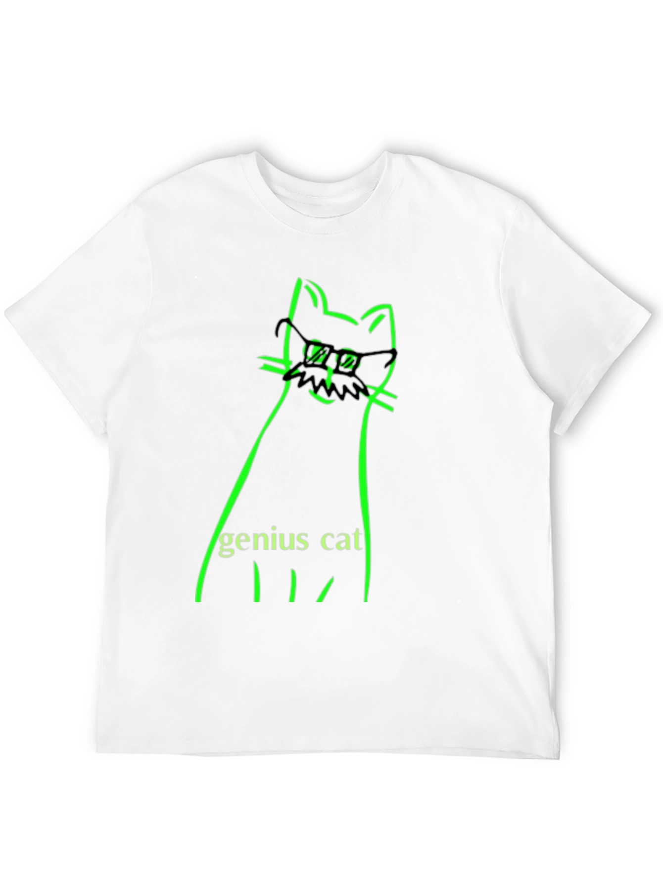Black Genius Cat Black T-Shirt - Whimsical & Clever Design view 12
