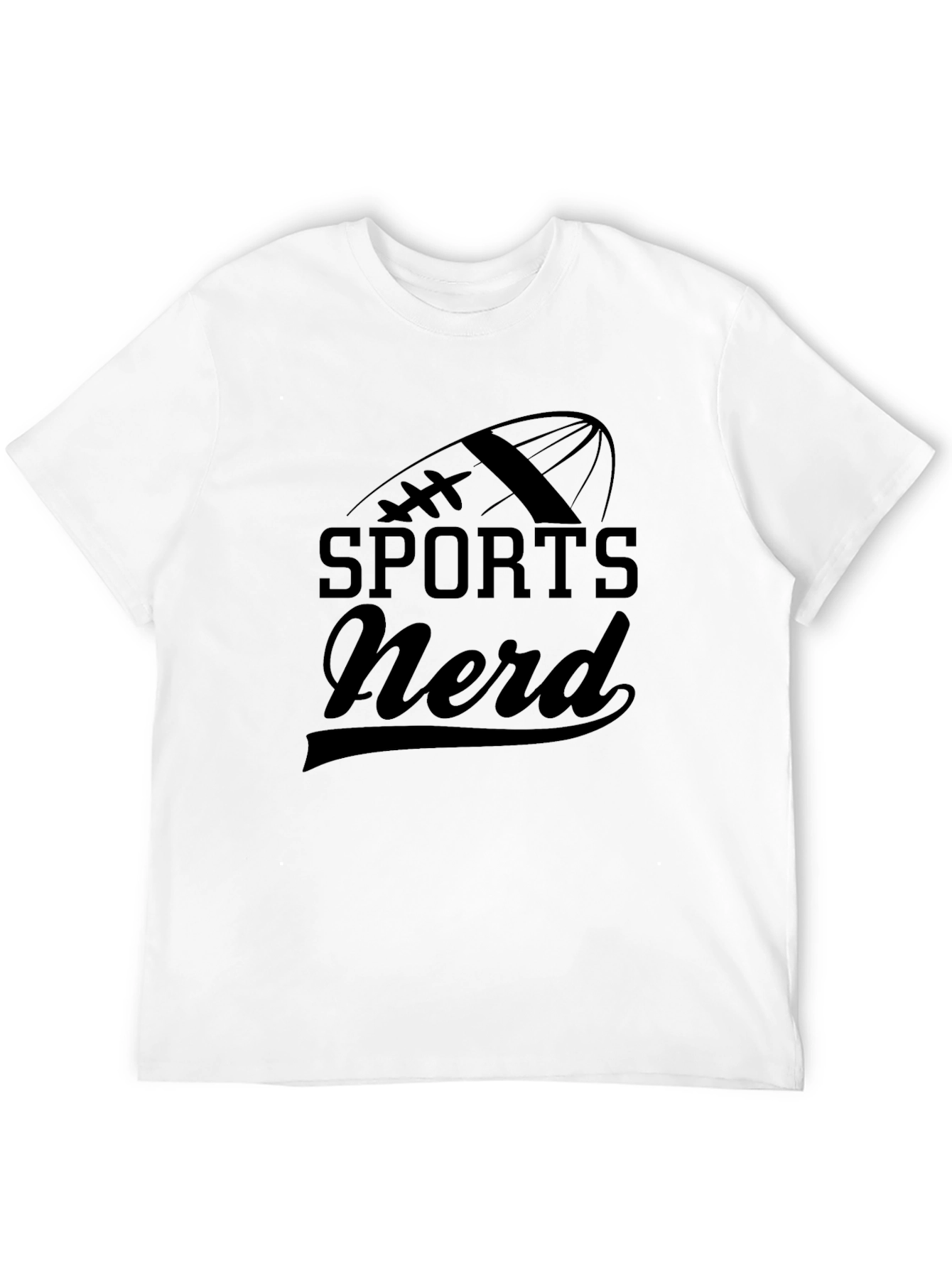 Black Sports Nerd Graphic T-Shirt - Black Cotton Tee view 12