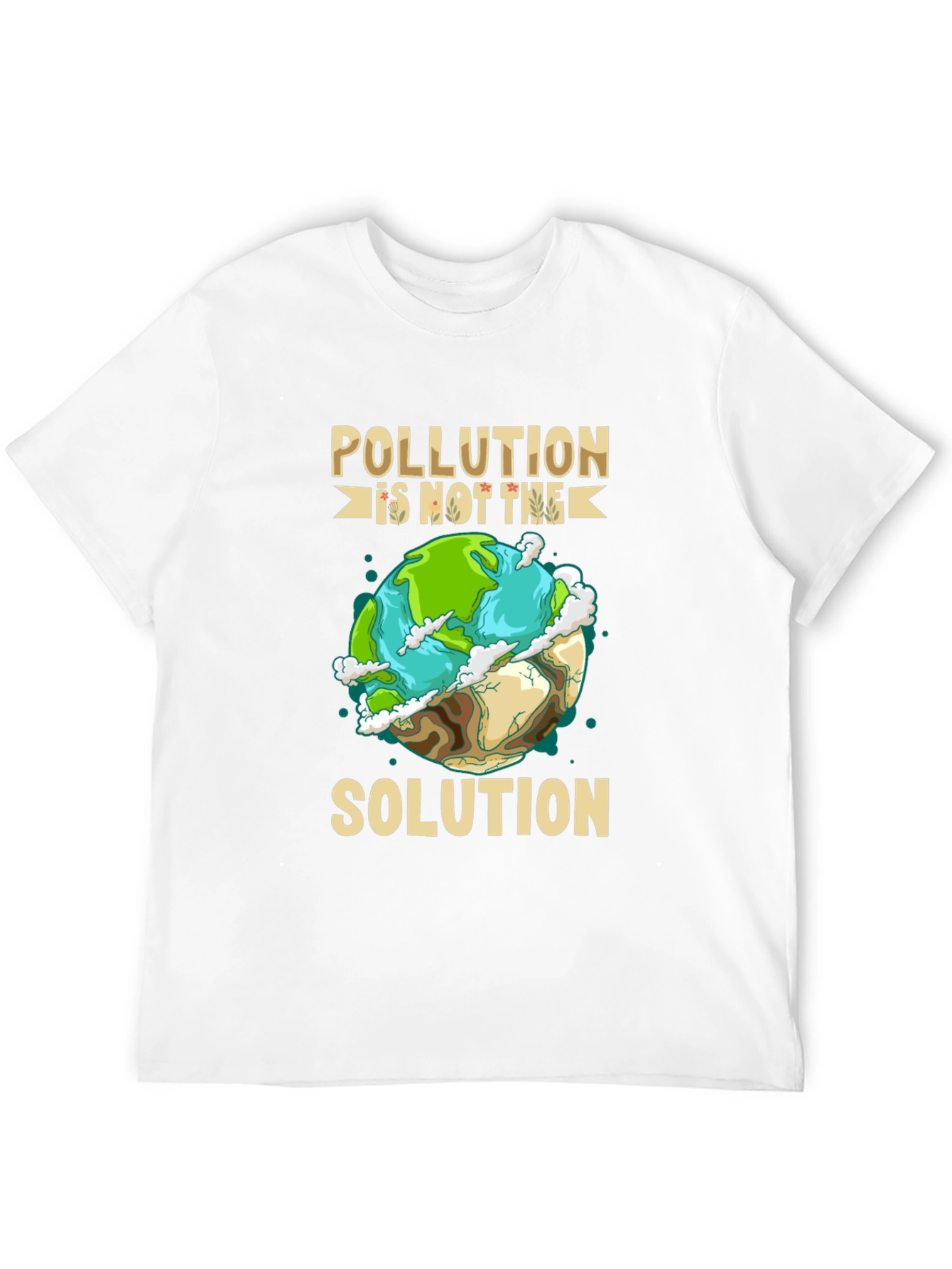 Eco-Friendly Pollution is Not the Solution Graphic Tee - 12